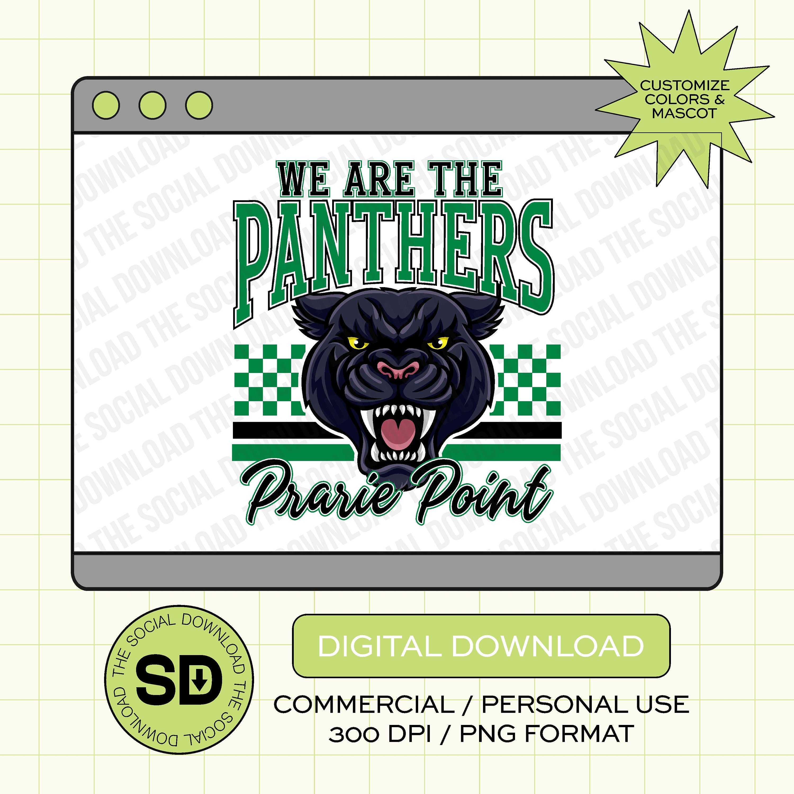 Arched Checkered Mascot Custom School Spirit PNG File (SW1060)