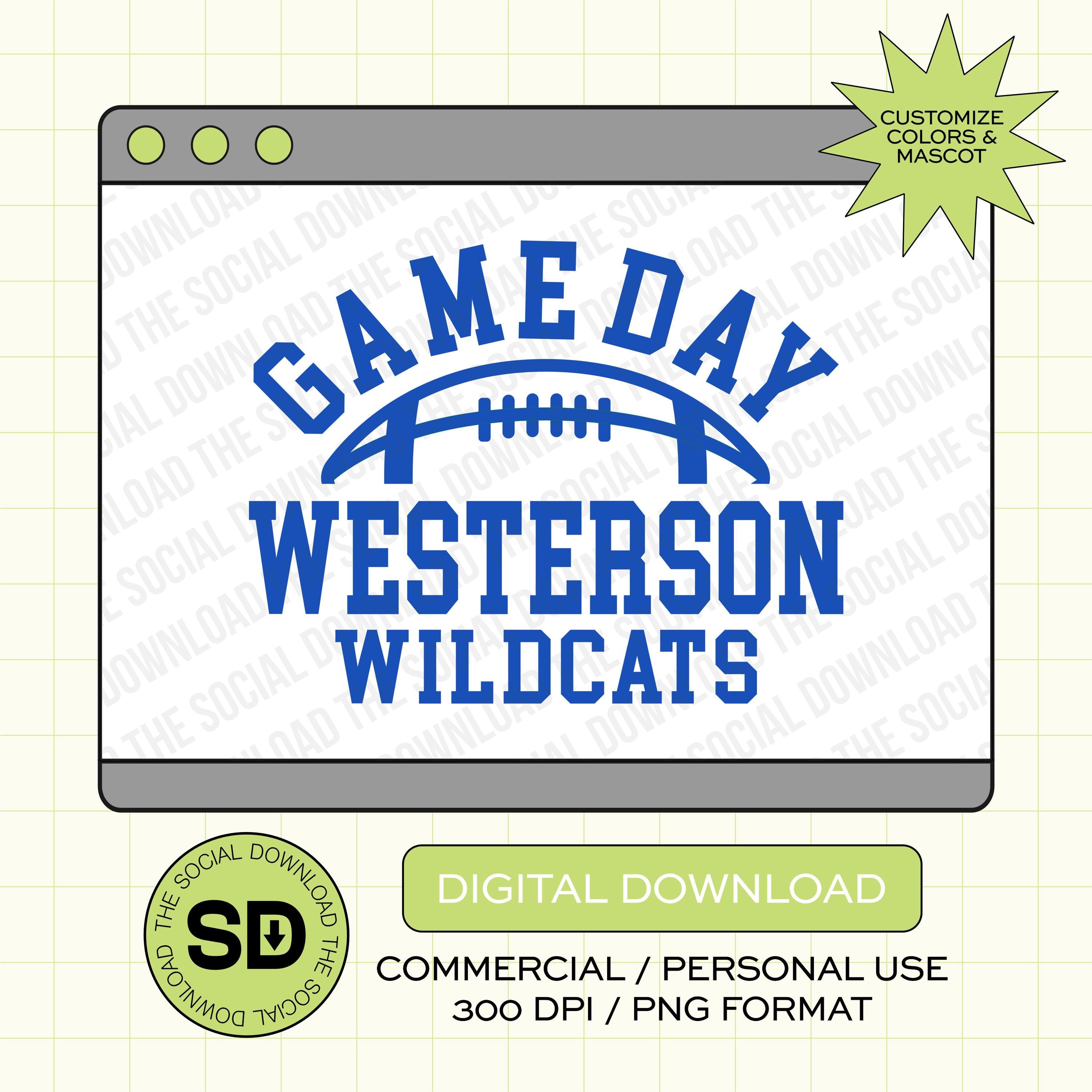 Game Day Custom School Football PNG File (FB1003)