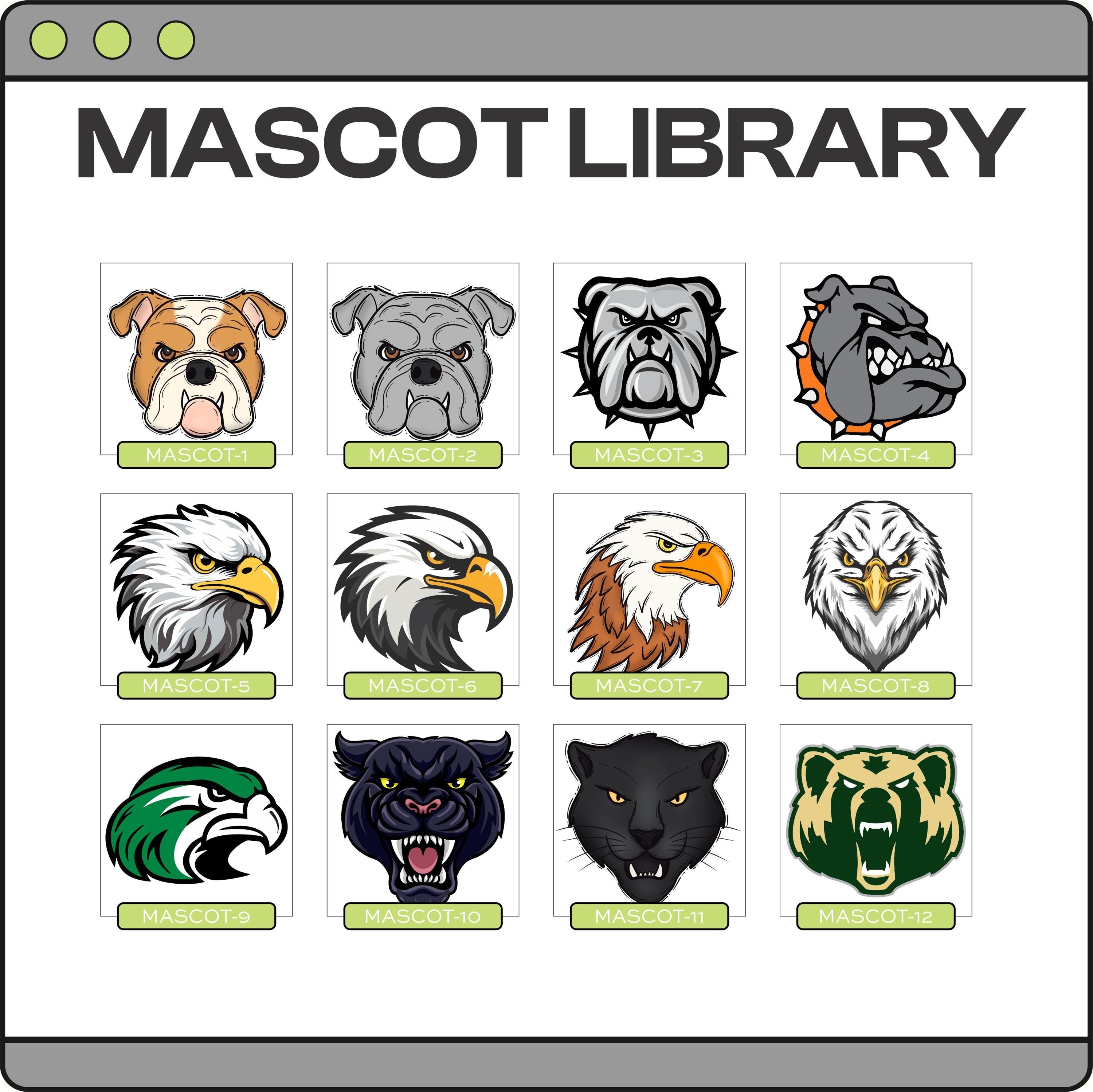 Cusrve Mascot Custom School Spirit PNG File (SW1082)