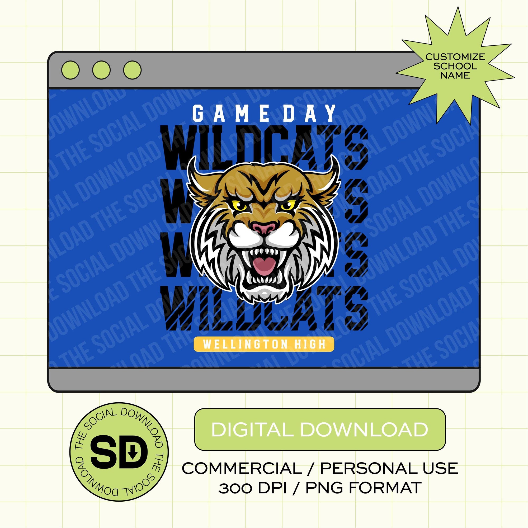 Game Day Cross Over Custom School Spirit PNG File (SW1075)