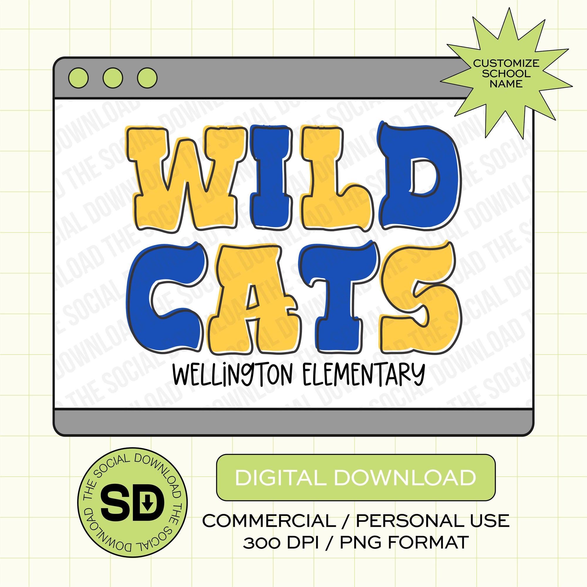 Groovy Flair Mascot Custom School Spirit PNG File (SW1077)