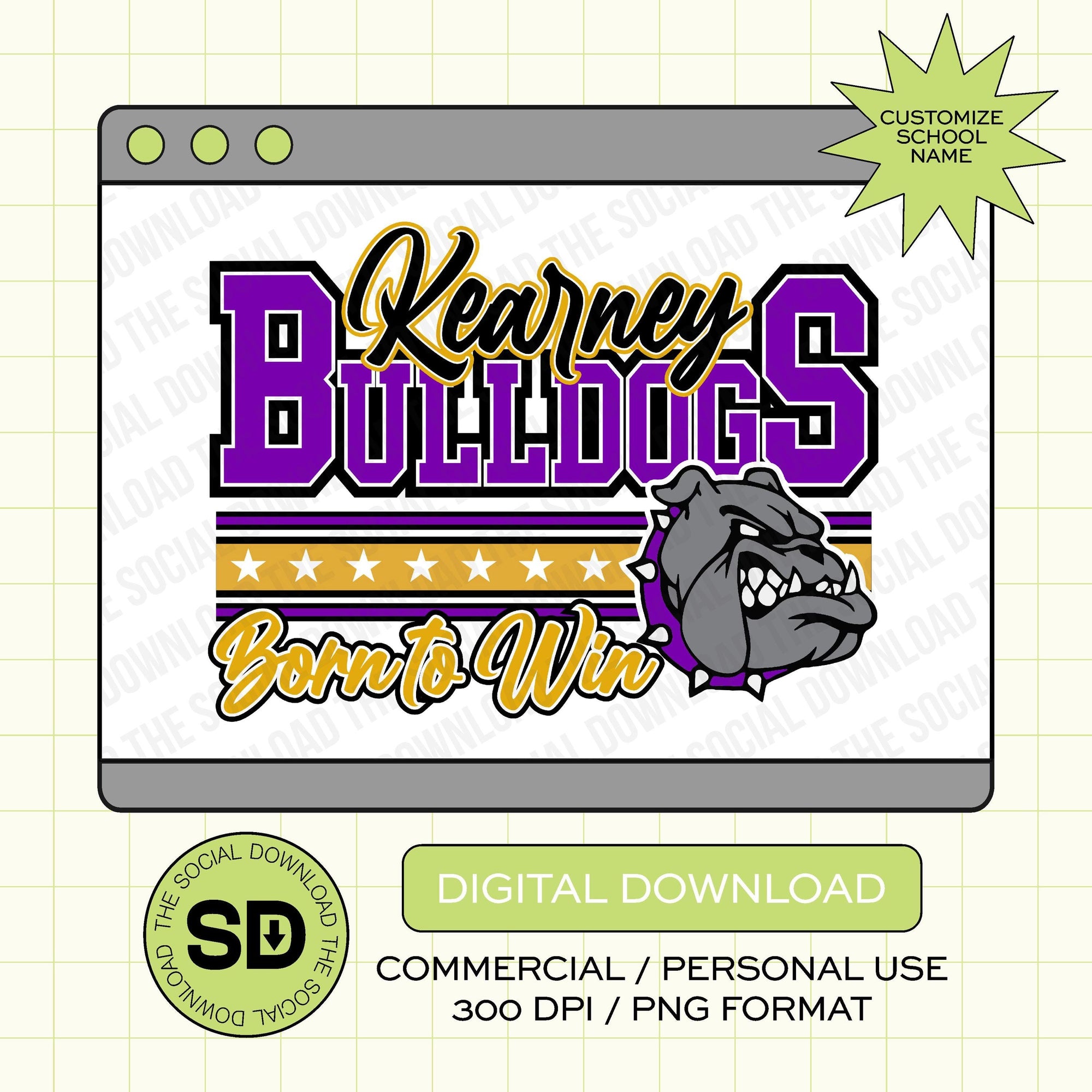 Born to Win Custom School Spirit PNG File (SW1088)