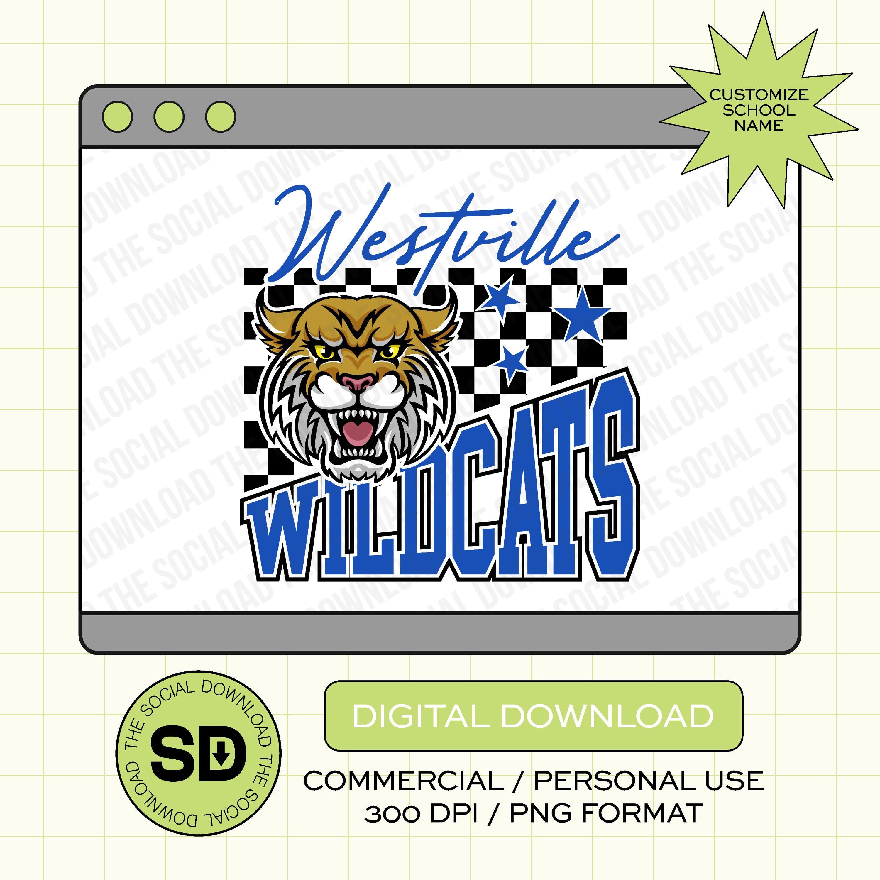Stars and Checkered Mascot Custom School Spirit PNG File (SW1081)
