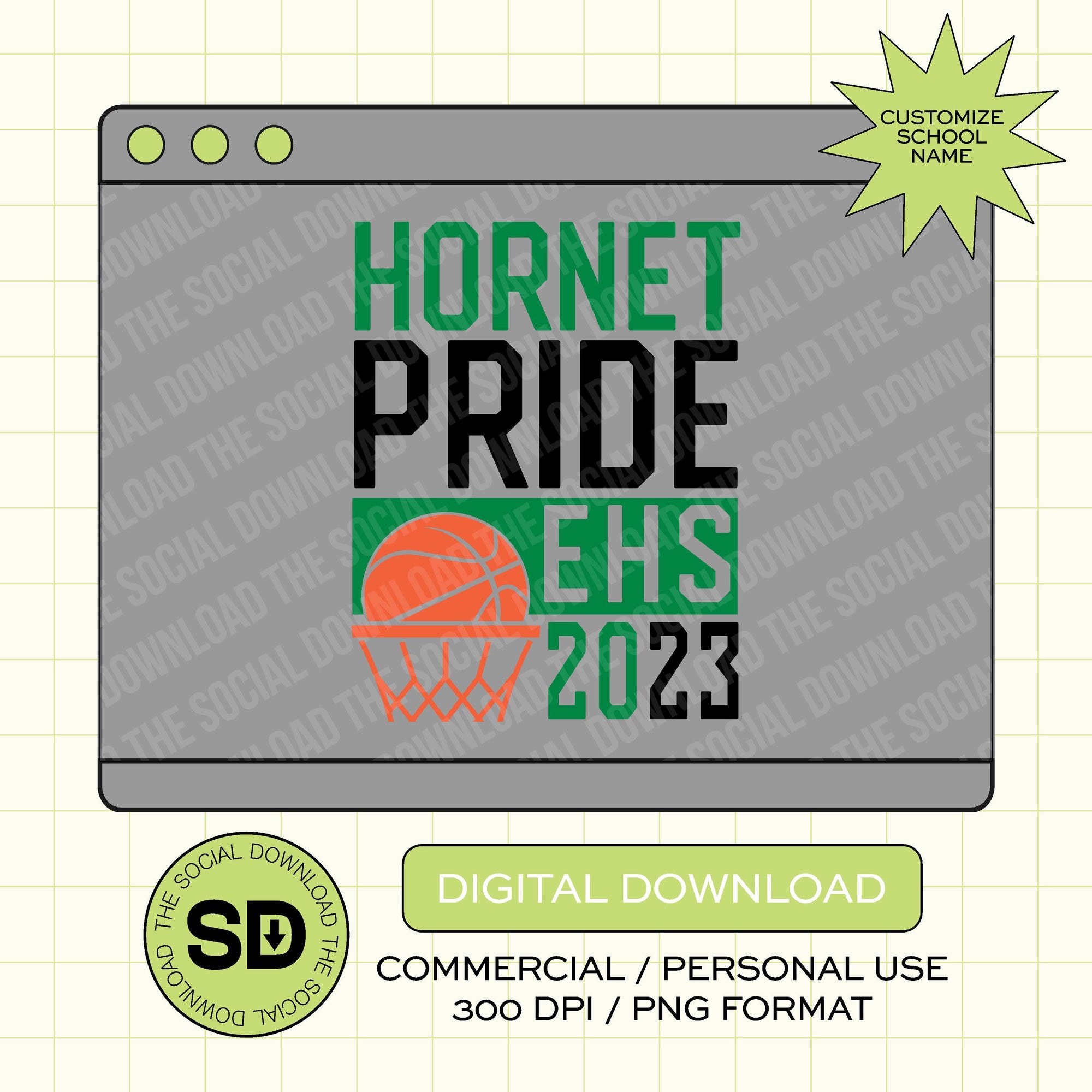 Team Pride Custom School Basketball PNG File (BSKB1004)