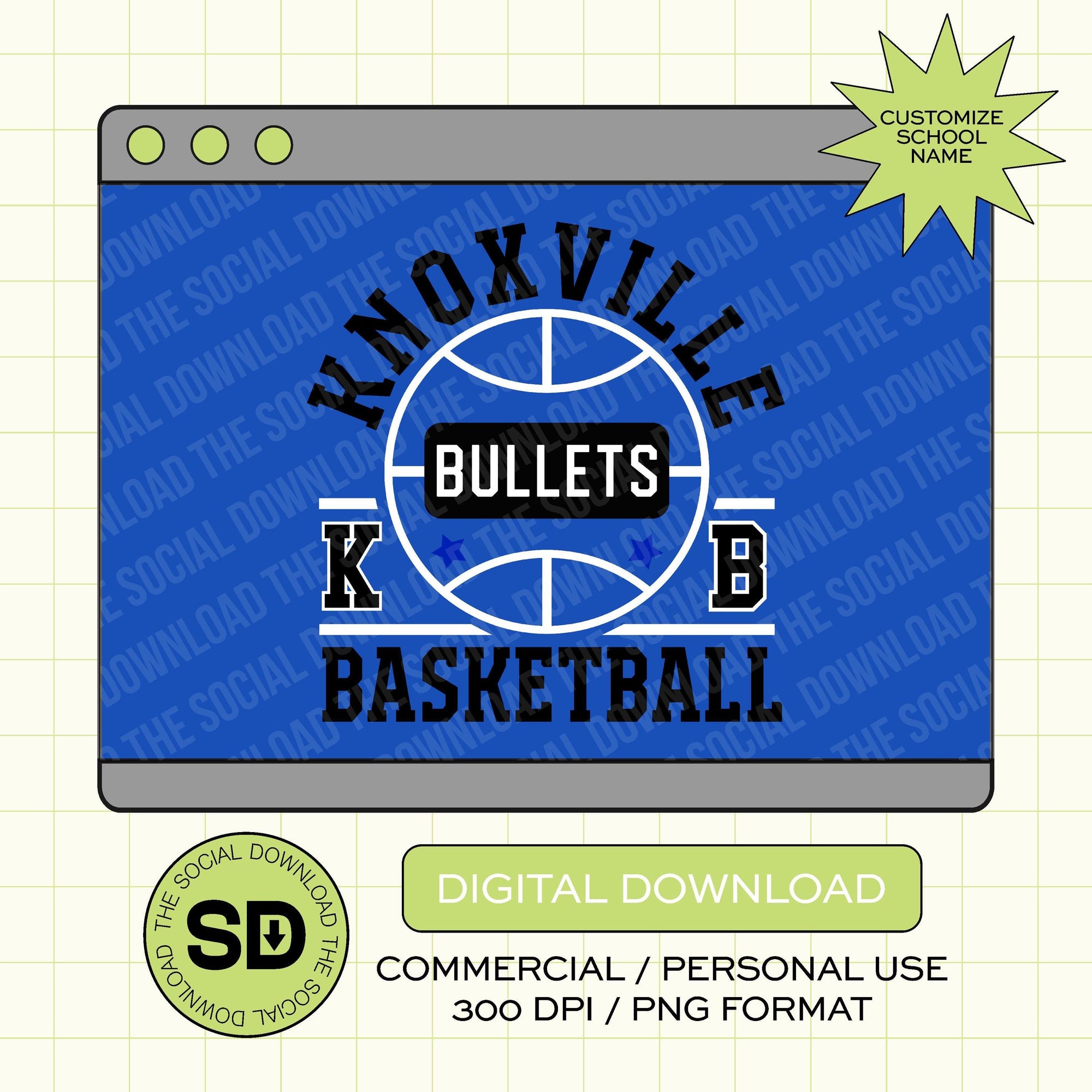 Team basketball Court Custom School Basketball PNG File (BSKB1005)