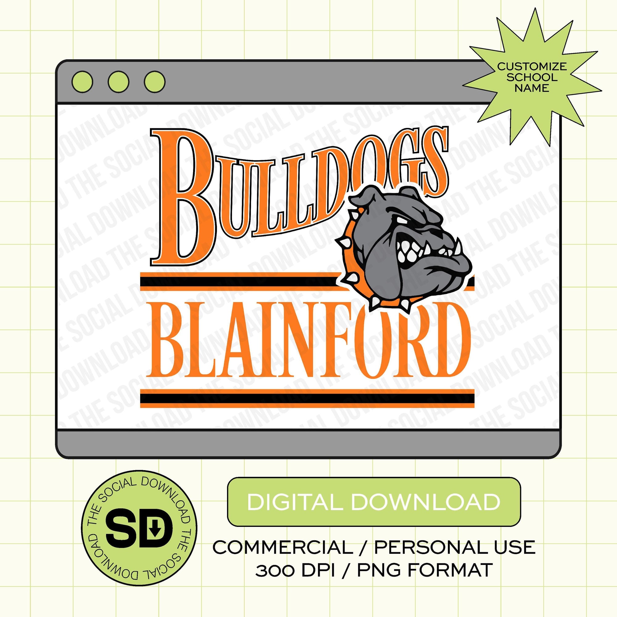 Cusrve Mascot Custom School Spirit PNG File (SW1082)