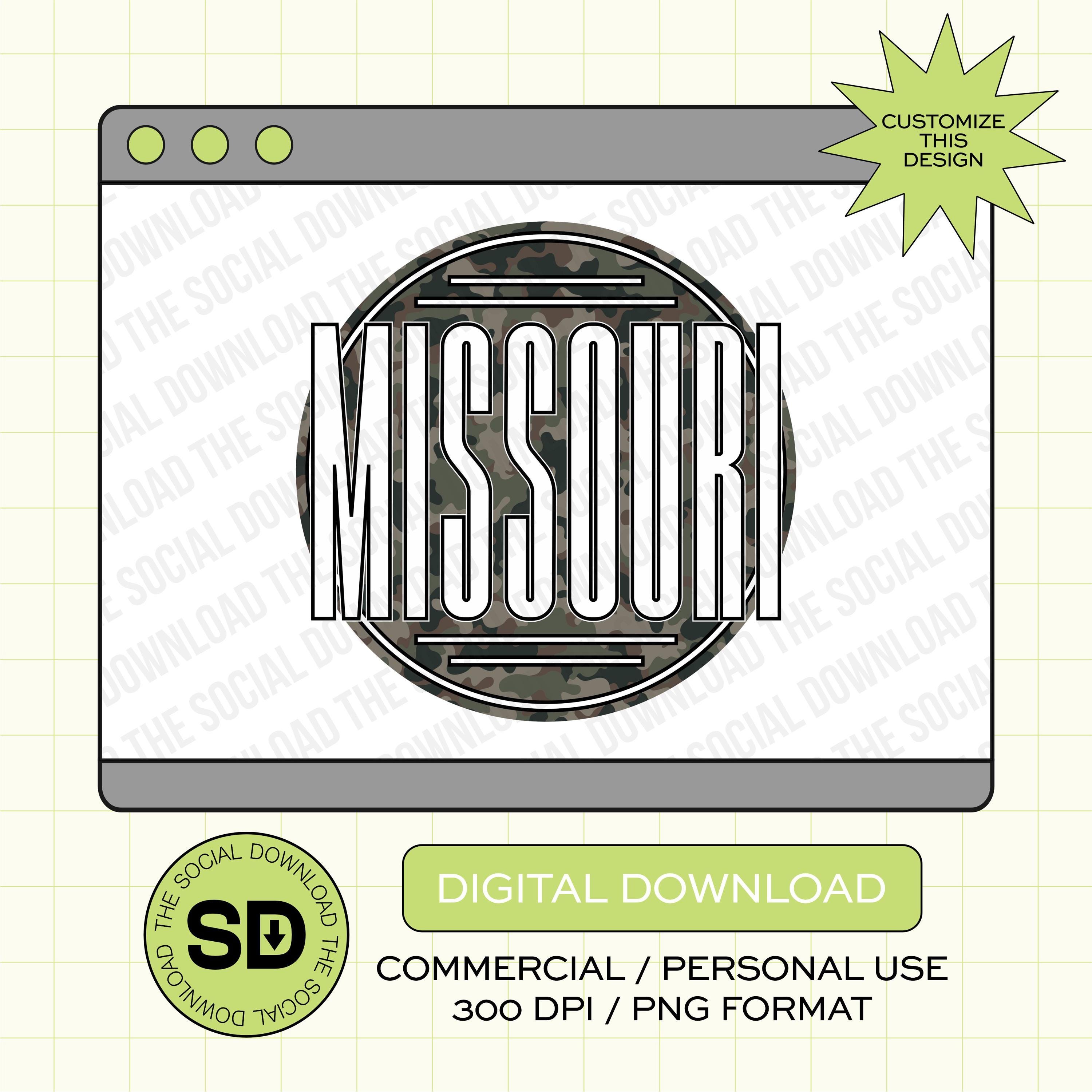 Camo Circle Stamp State Custom City and State PNG File (STATE1010)