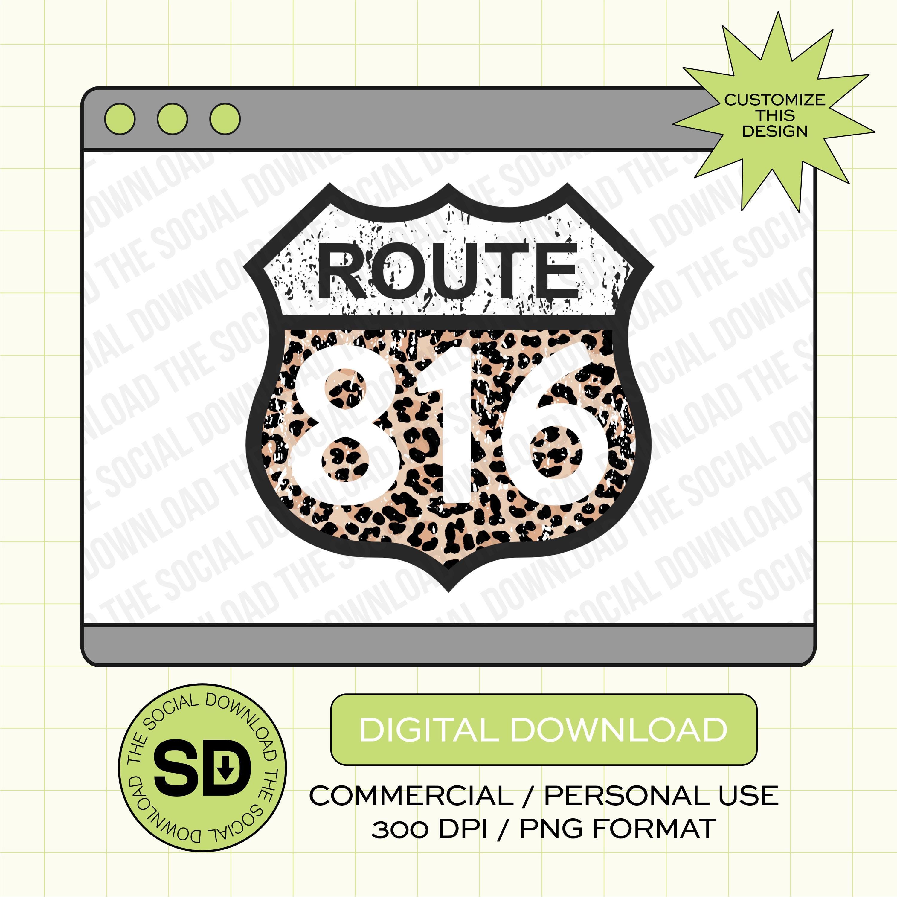 Leopard Route Zip Code  PNG File (STATE1016)