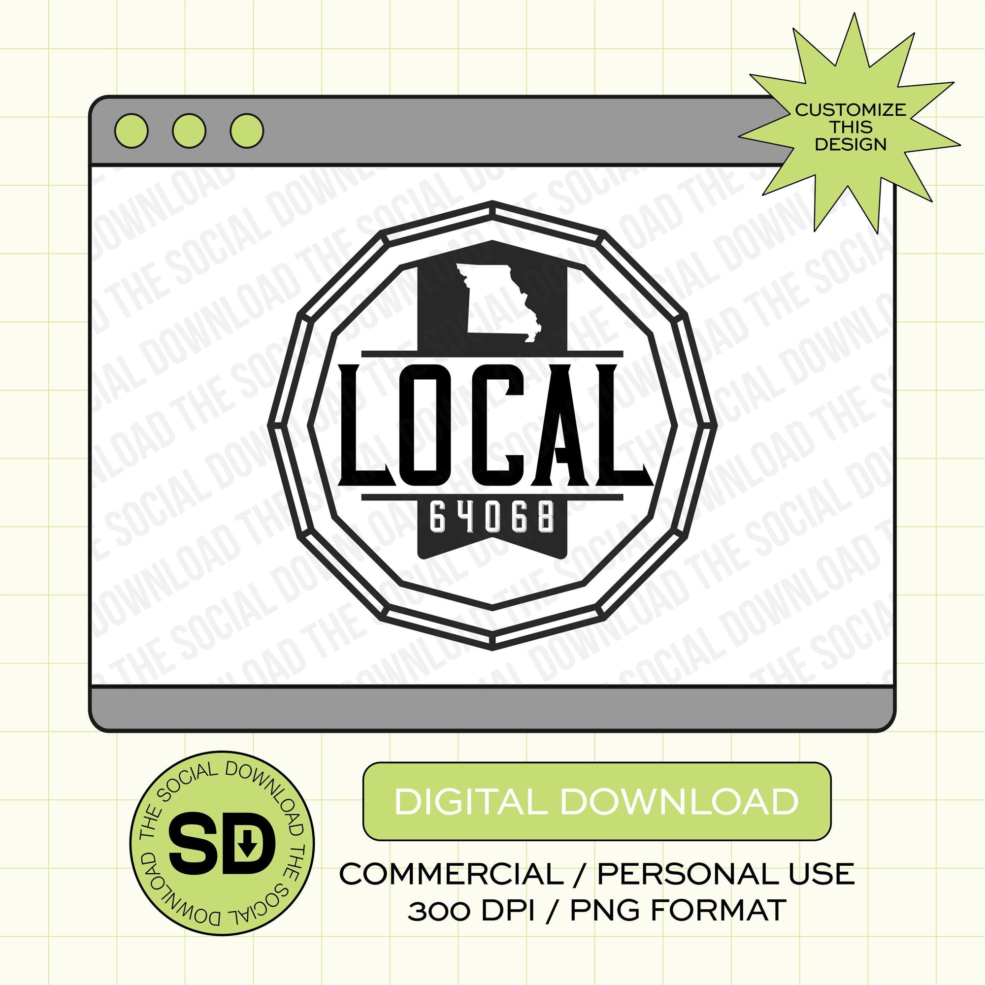 Local Wine Barrel Custom City and State PNG File (STATE1018)