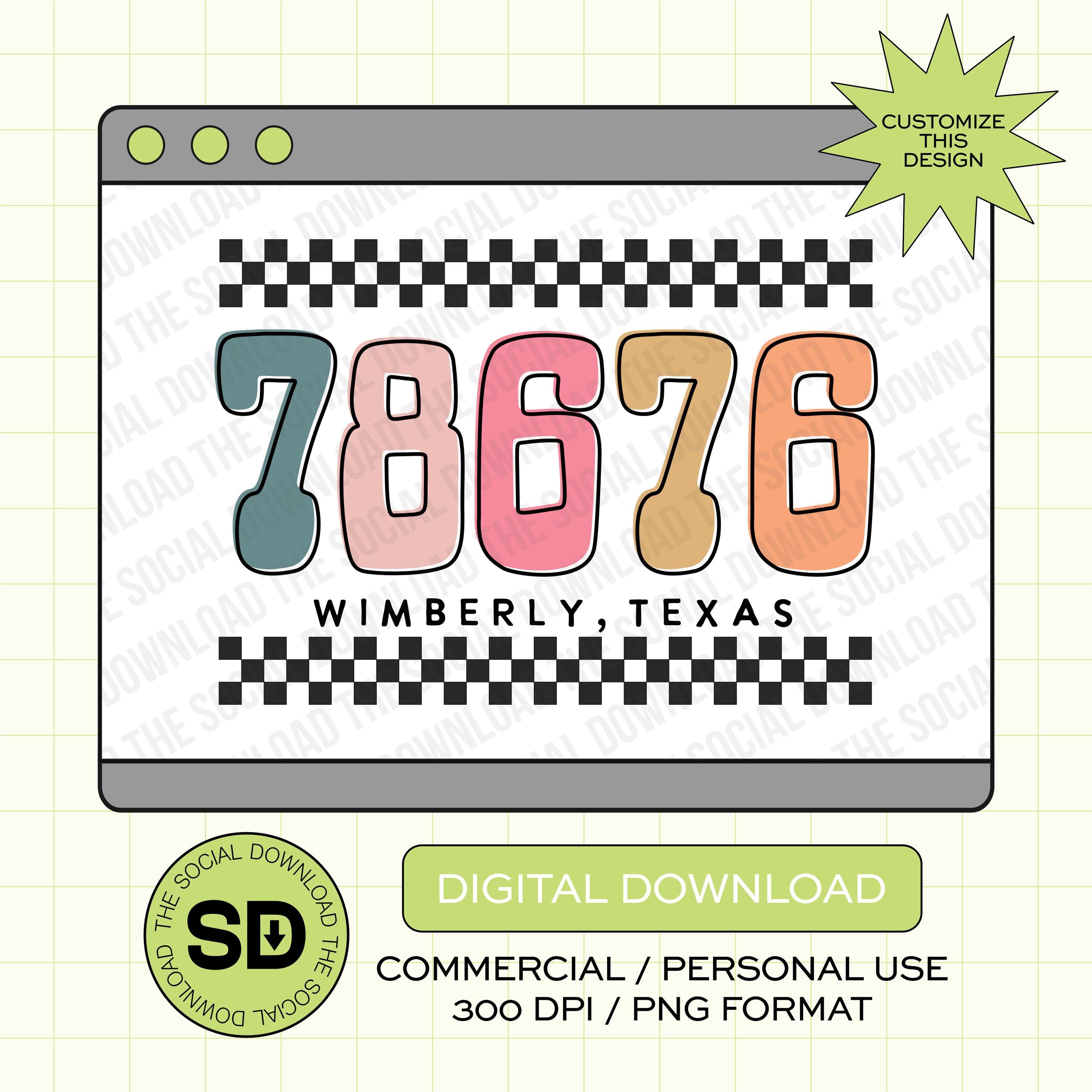 Western Checkered Custom Zip Code PNG File (STATE1027)