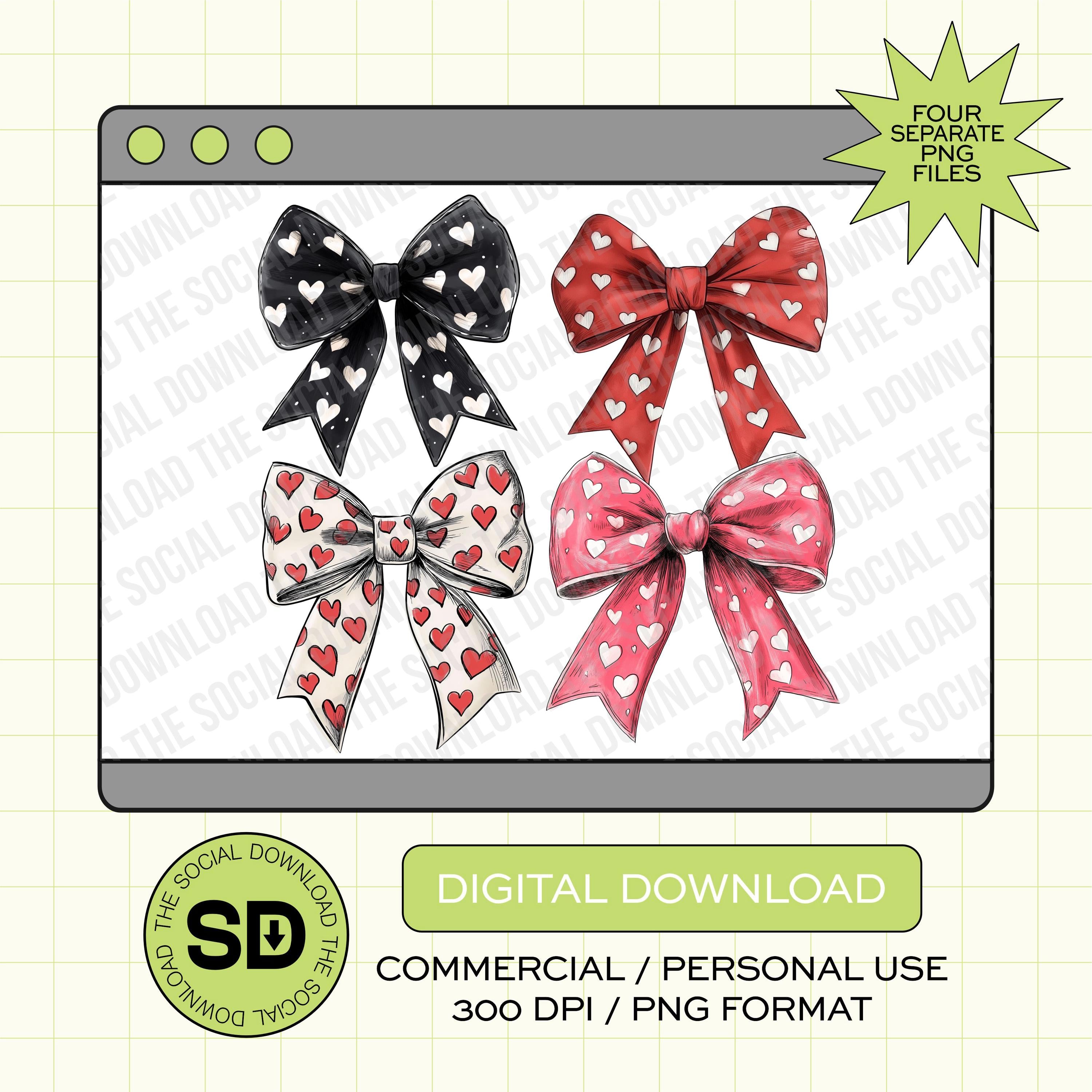 Valentine Croque Bows PNG Instant Download (VDay1022)