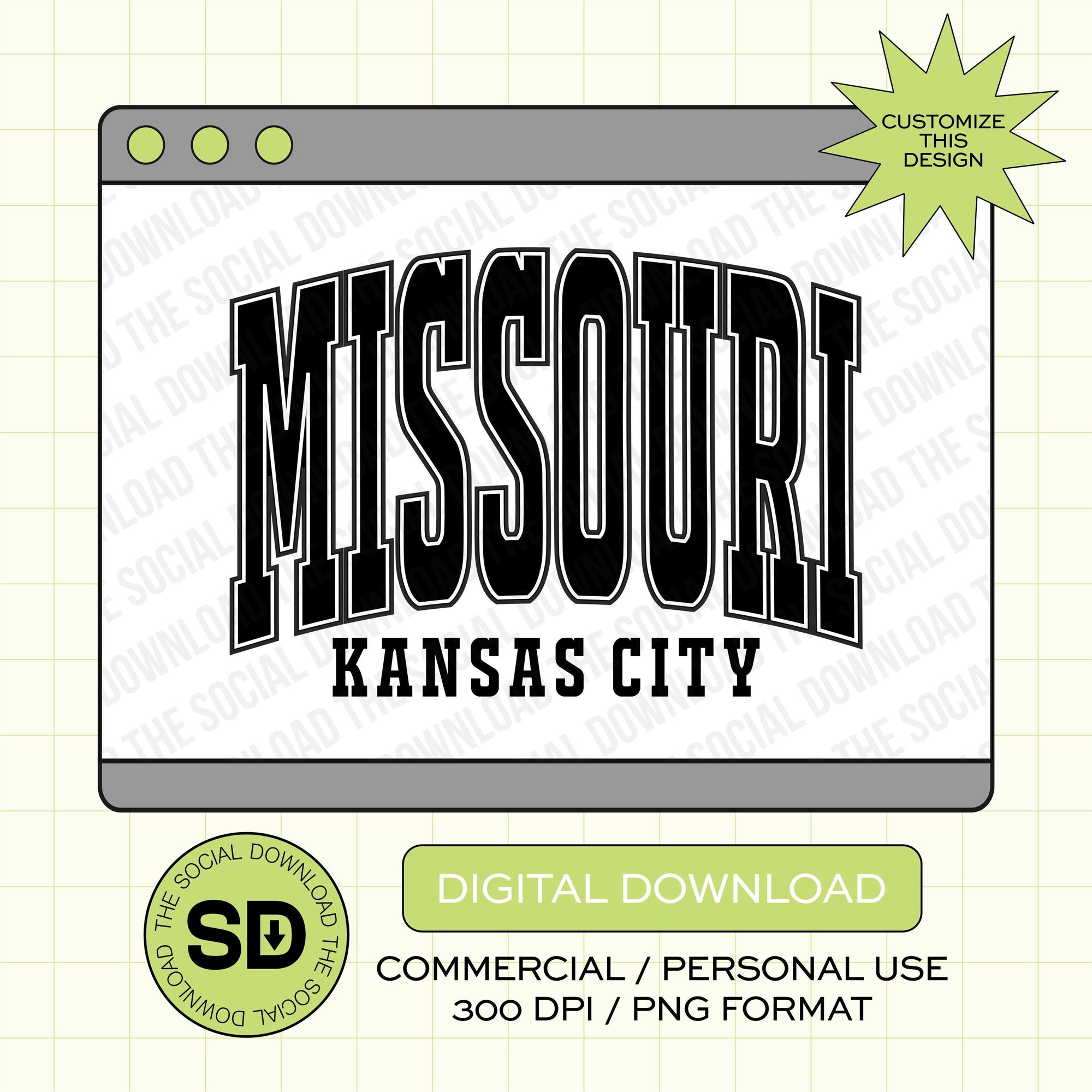 Retro Varsity Custom City and State PNG File (STATE1024)