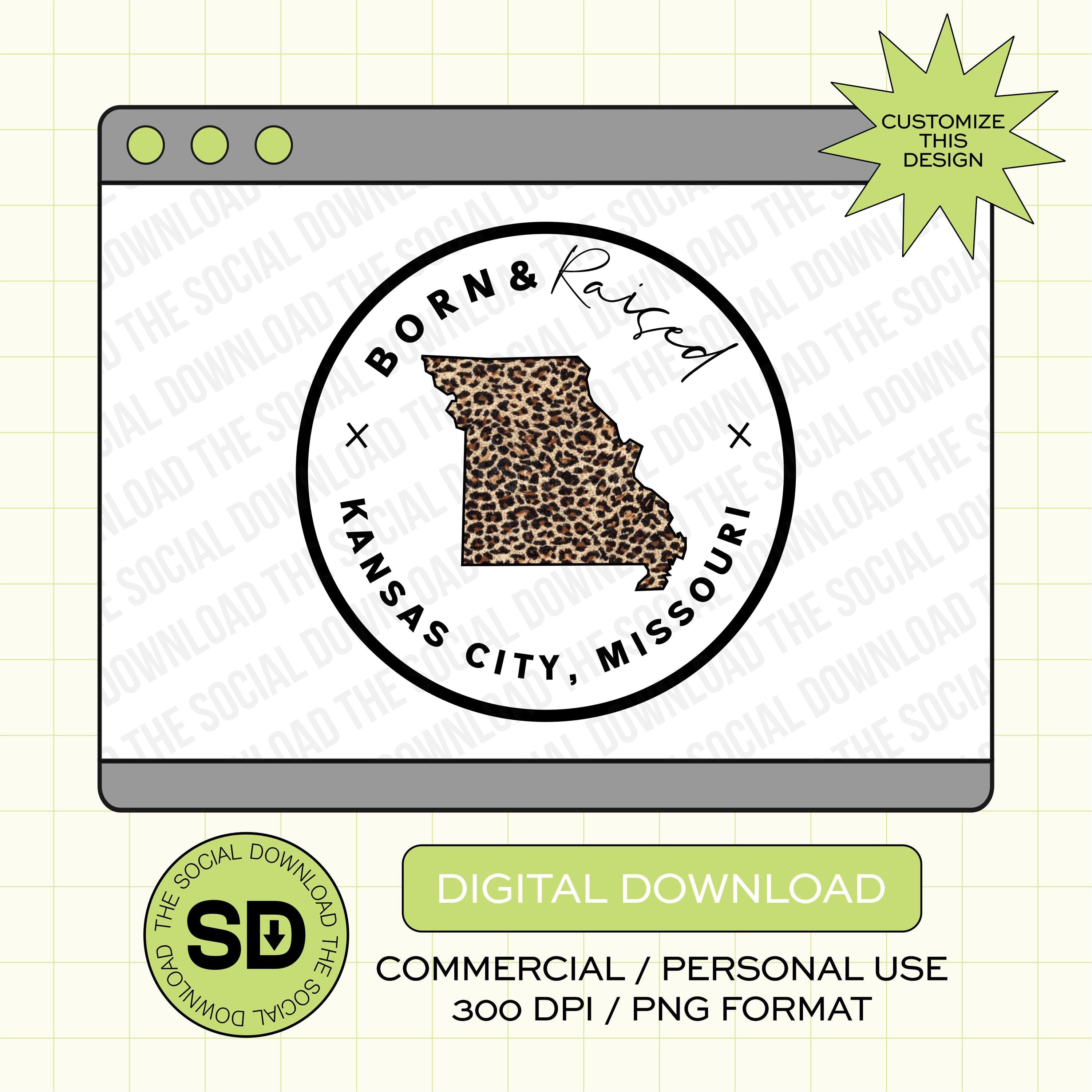 Loepard Born and Raised Custom City and State PNG File (STATE1031)