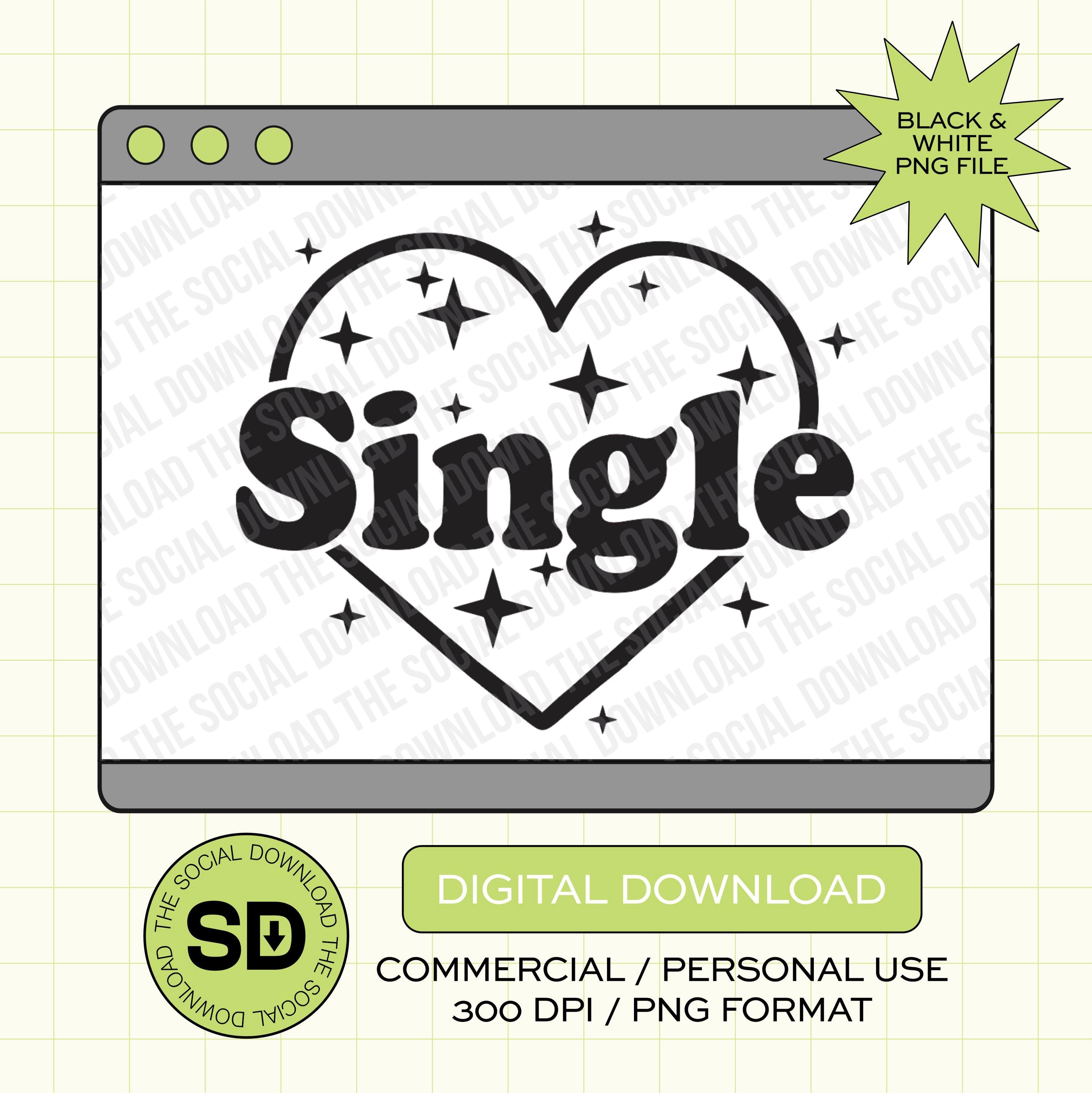 Single Sparkles Heart Valentine PNG Instant Download (VDay1017)