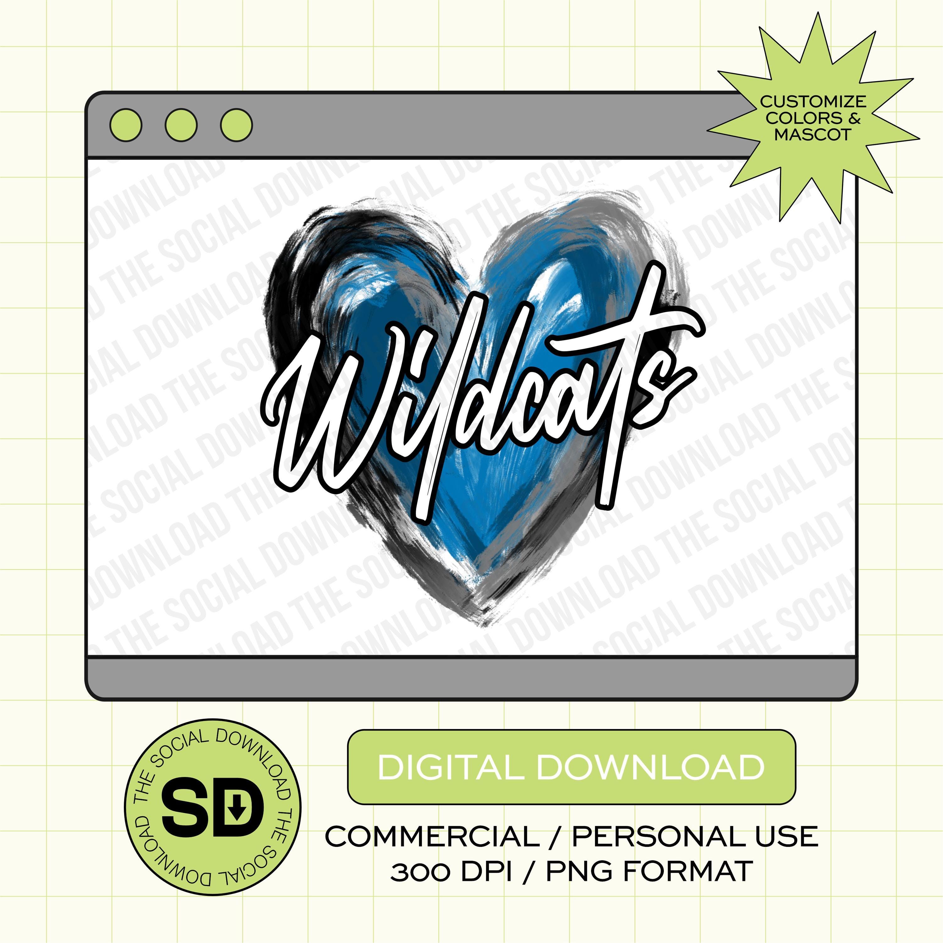 Hand Panted Team Heart Custom School Spirit PNG File (SW1093)