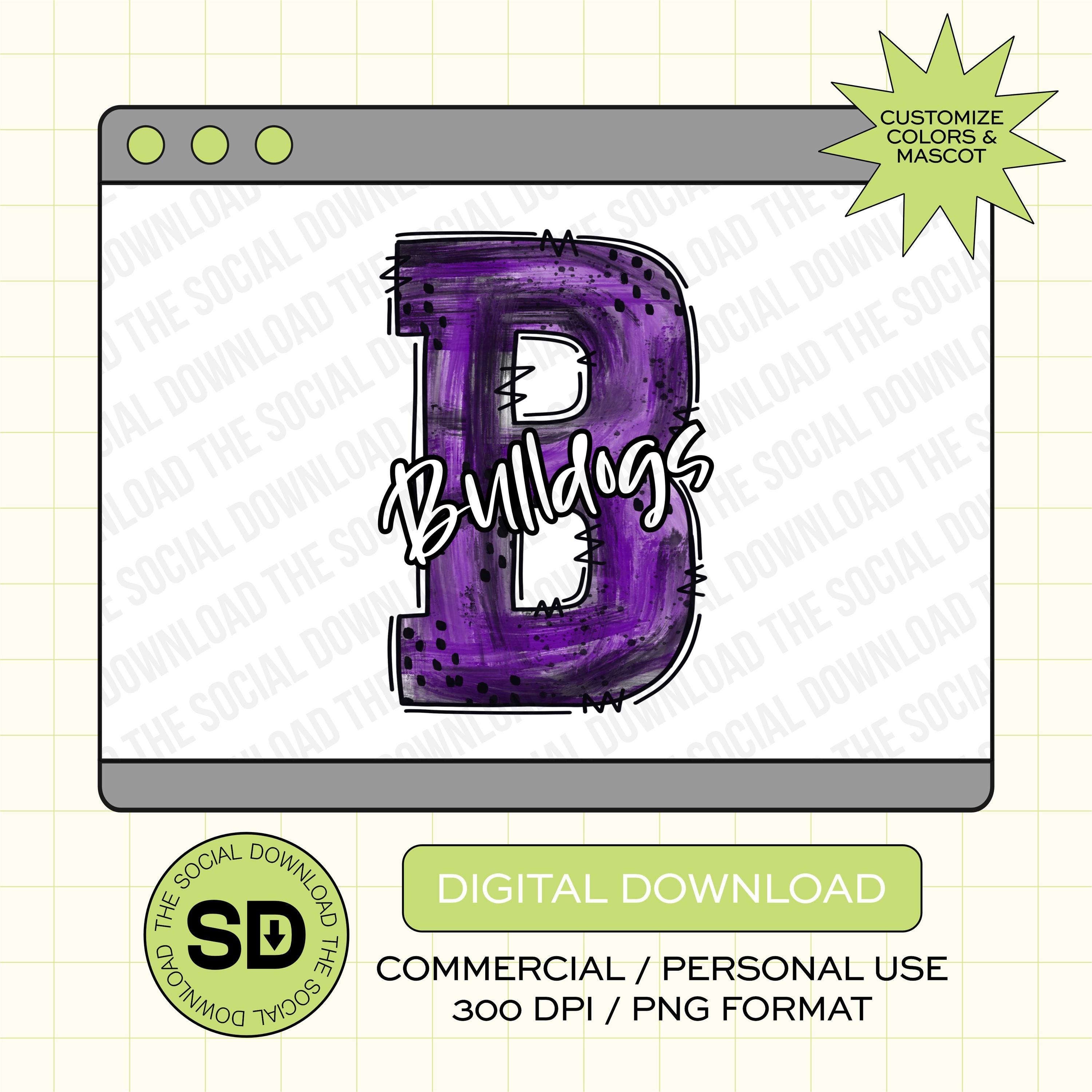 Hand Panted Team Letter Custom School Spirit PNG File (SW1095)