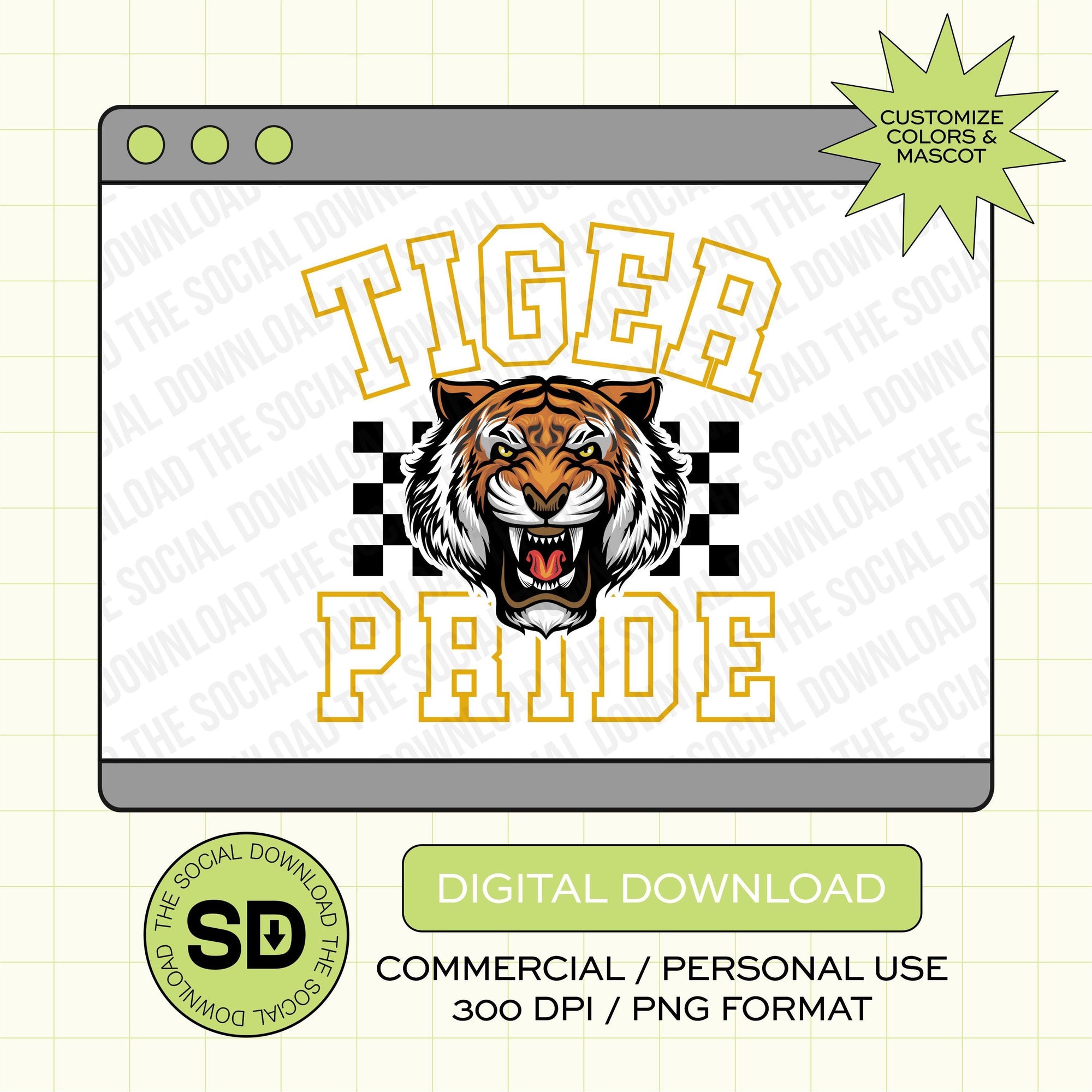 Mascot Pride Custom School Spirit PNG File (SW1102)