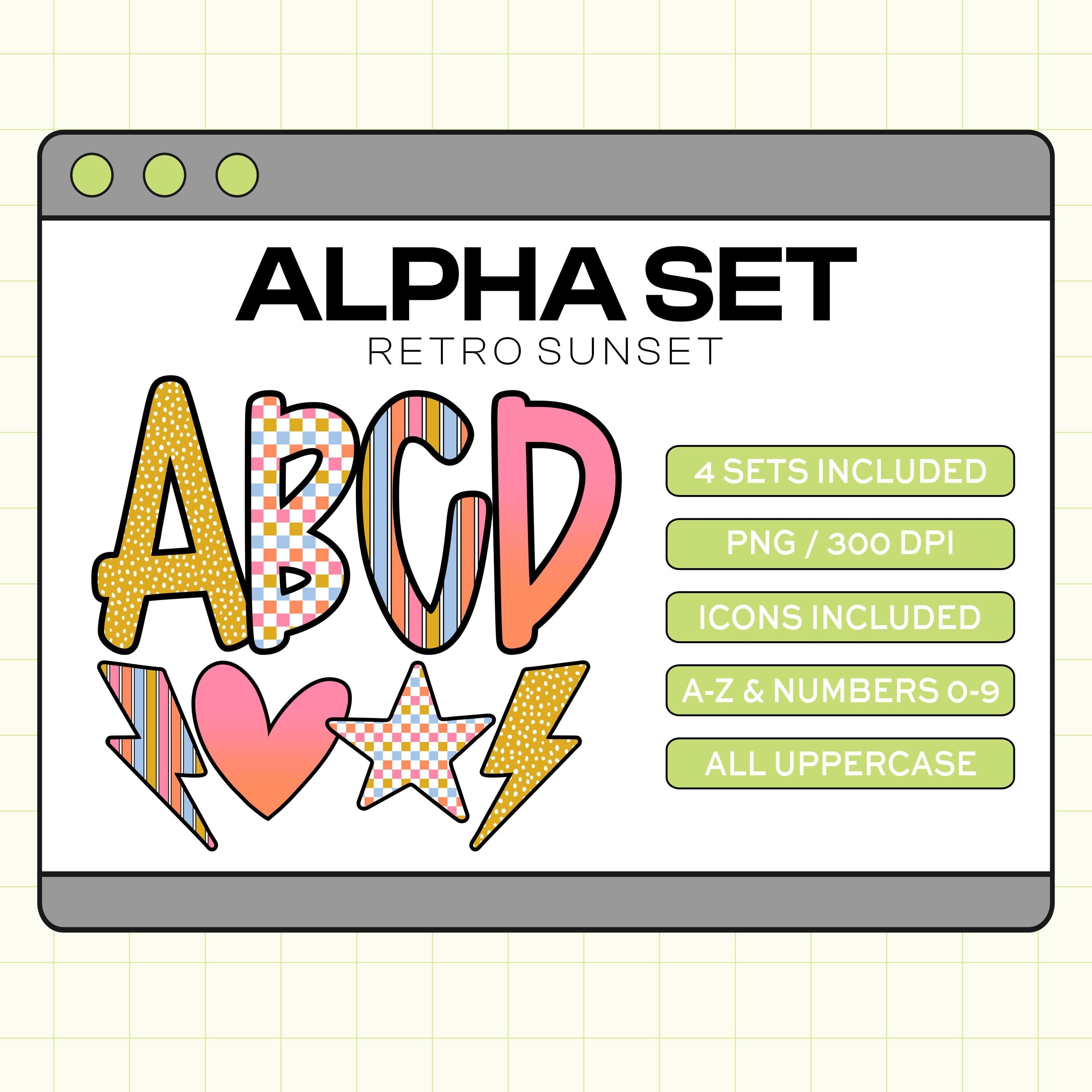 Trendy PNG Alpha Set (Retro Sunset)