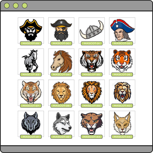 Stacked Cheer Mascot Custom School Spirit PNG (CHEER1006)