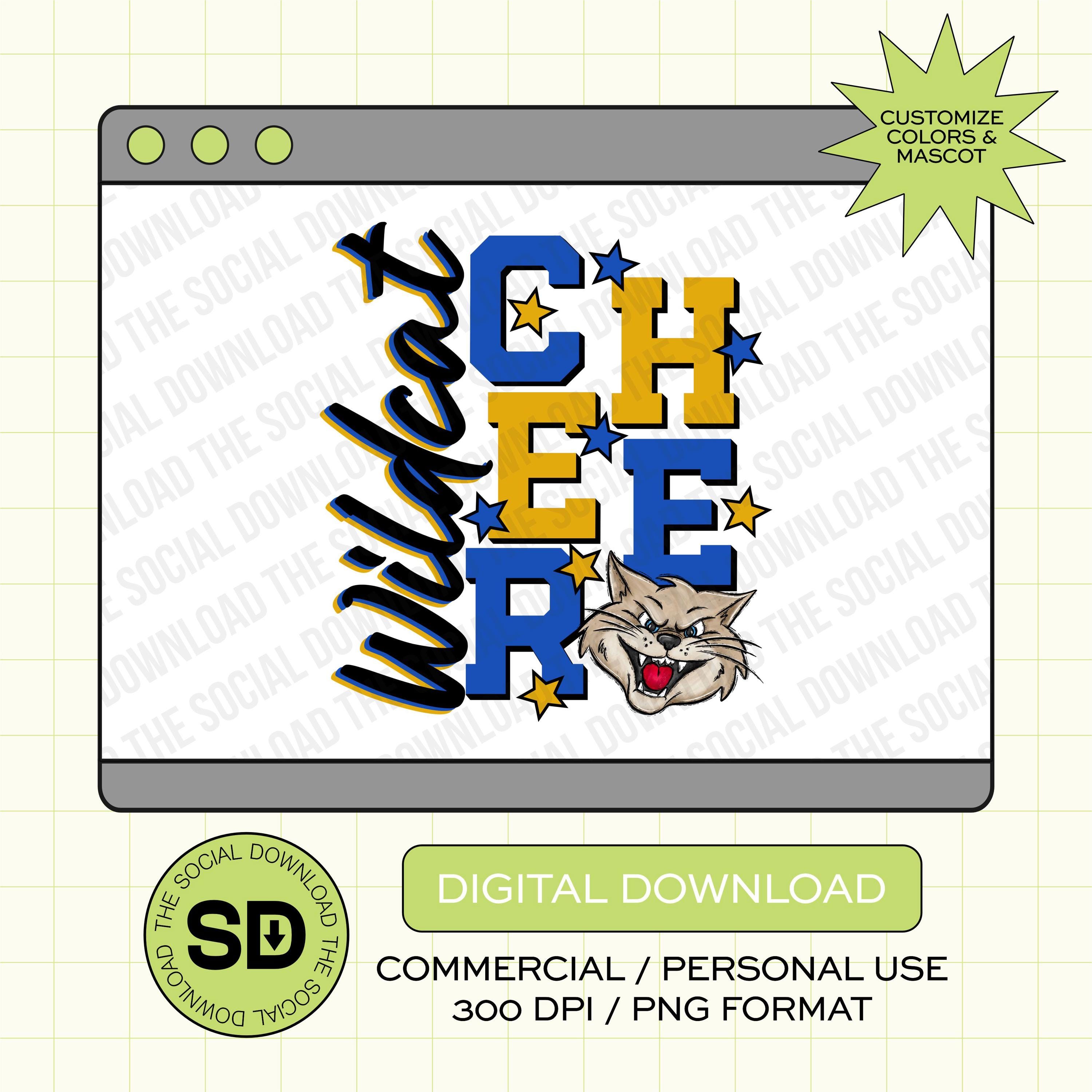 Stacked Cheer Mascot Custom School Spirit PNG (CHEER1006)