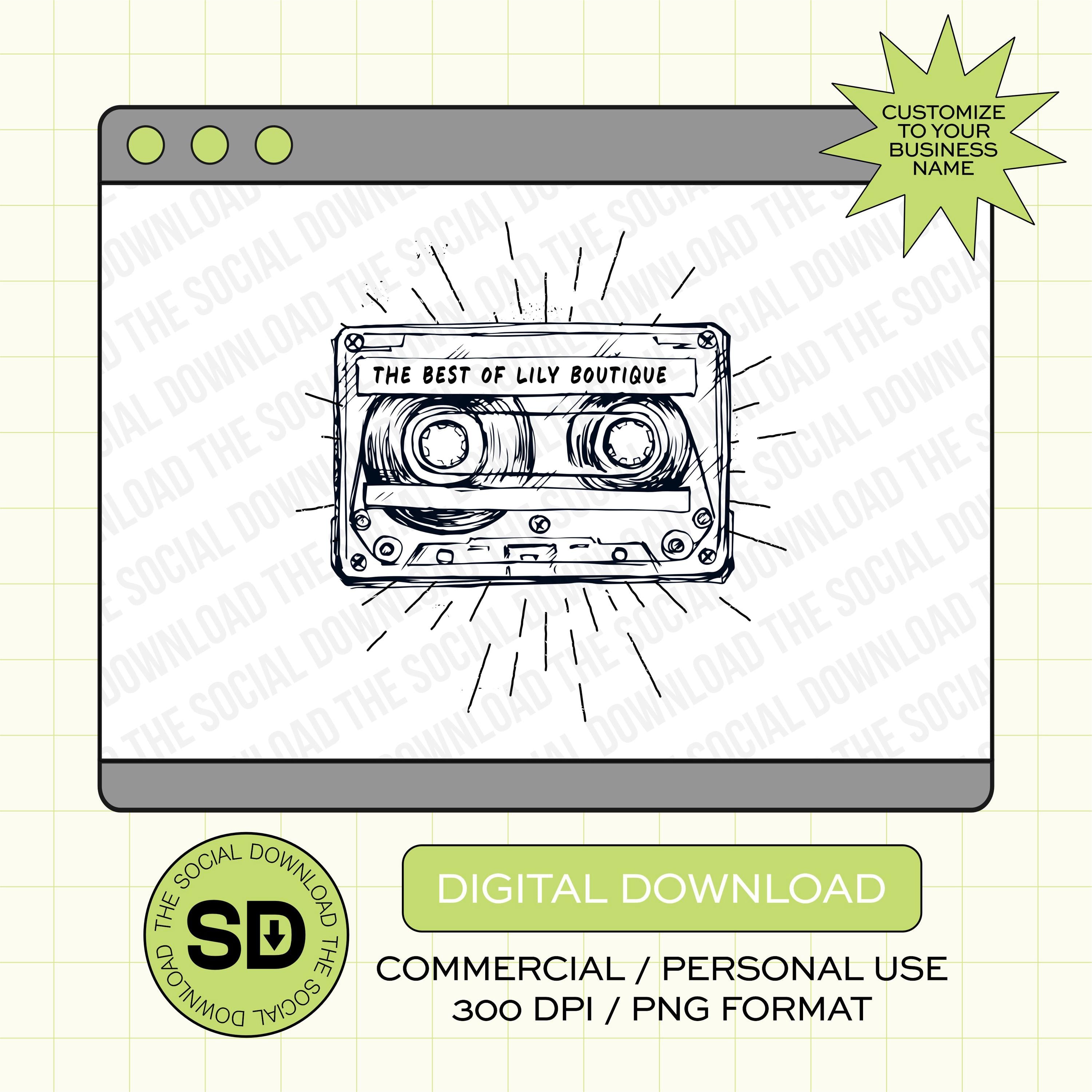 Mix Tape Retro, Custom Shop Local Boutique Name PNG File (LOGO1001)