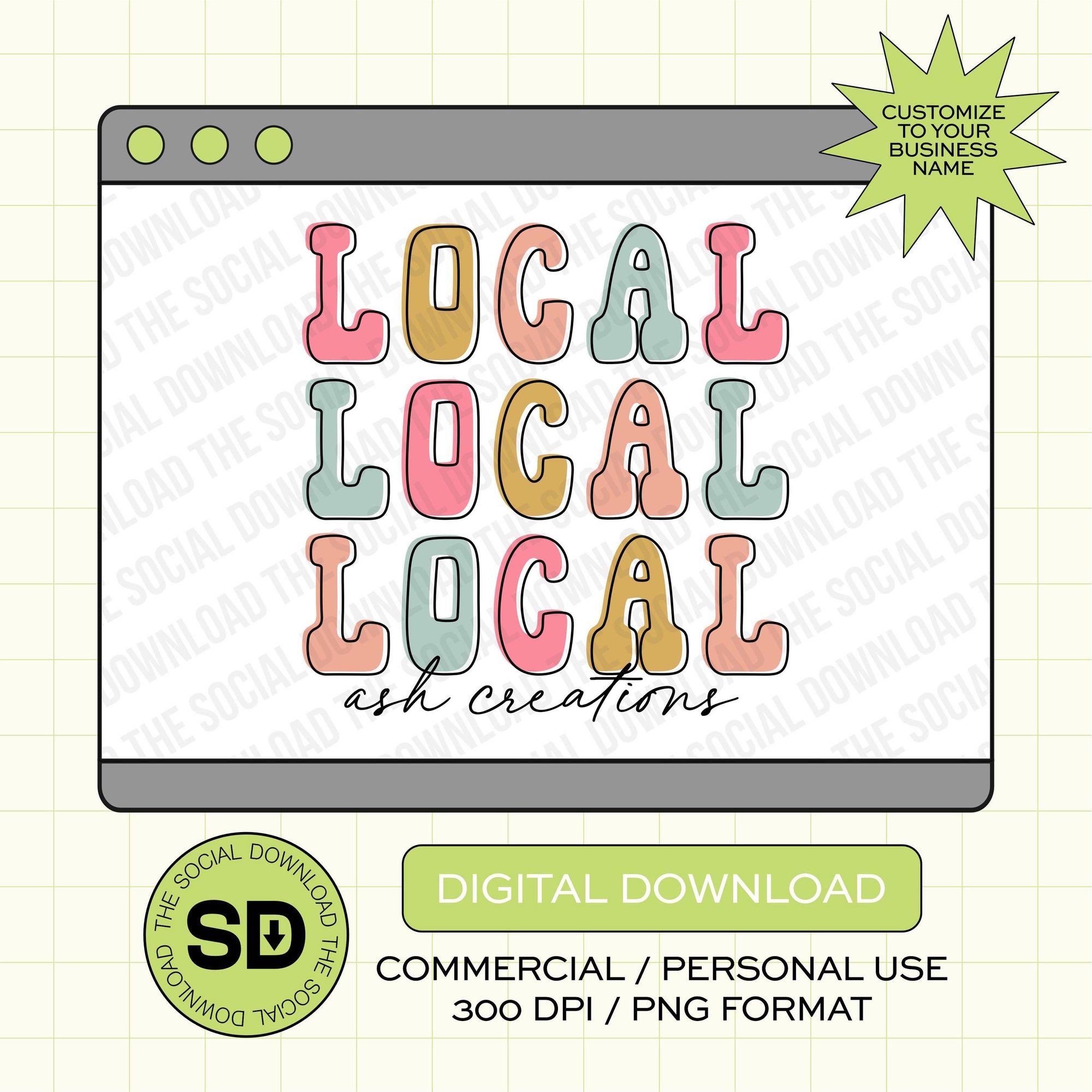 Local Repeat Custom Shop Local Boutique Name  PNG File (LOGO1013)