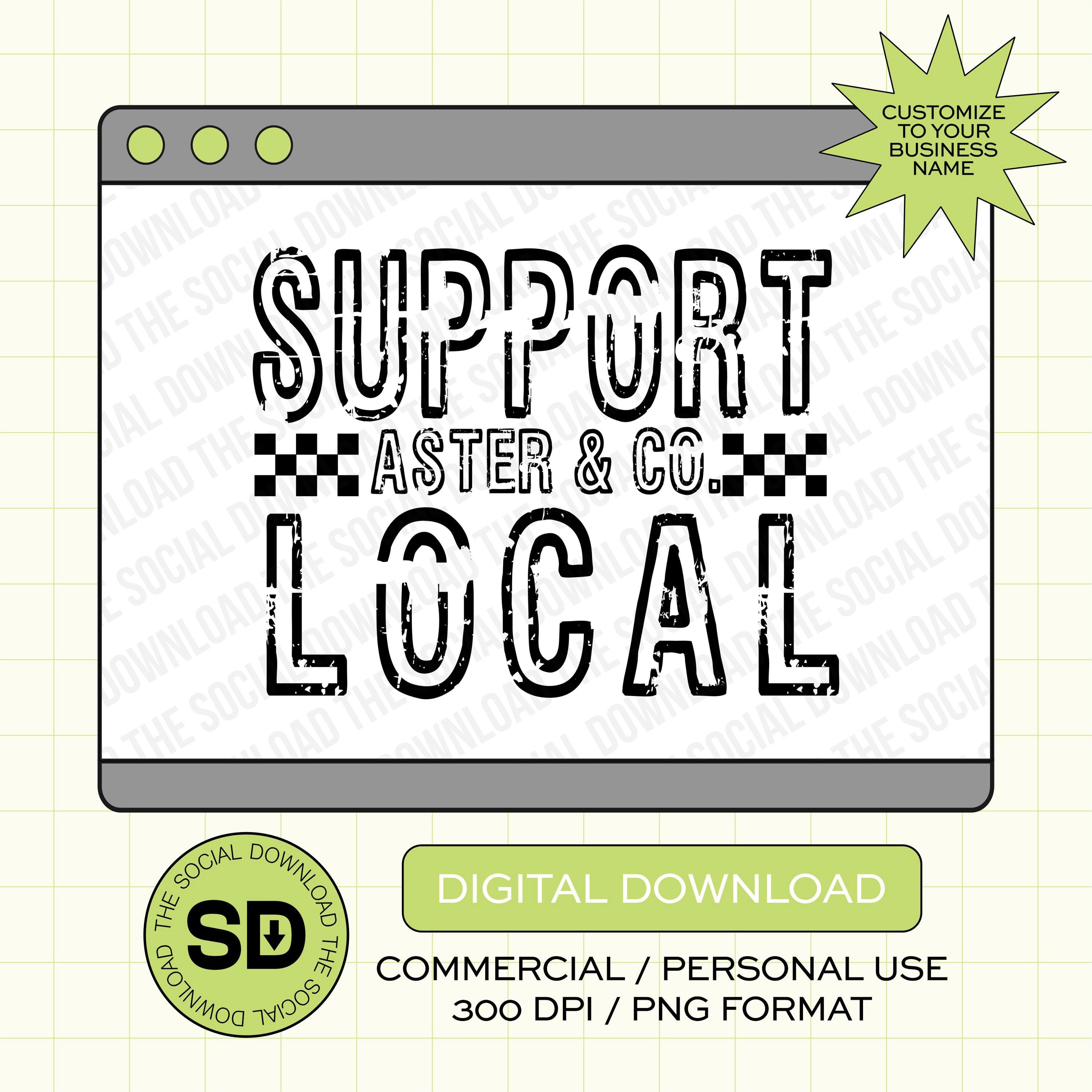 Grungy Checkered Shop Small Custom Shop Local Boutique Name PNG File (LOGO1017)