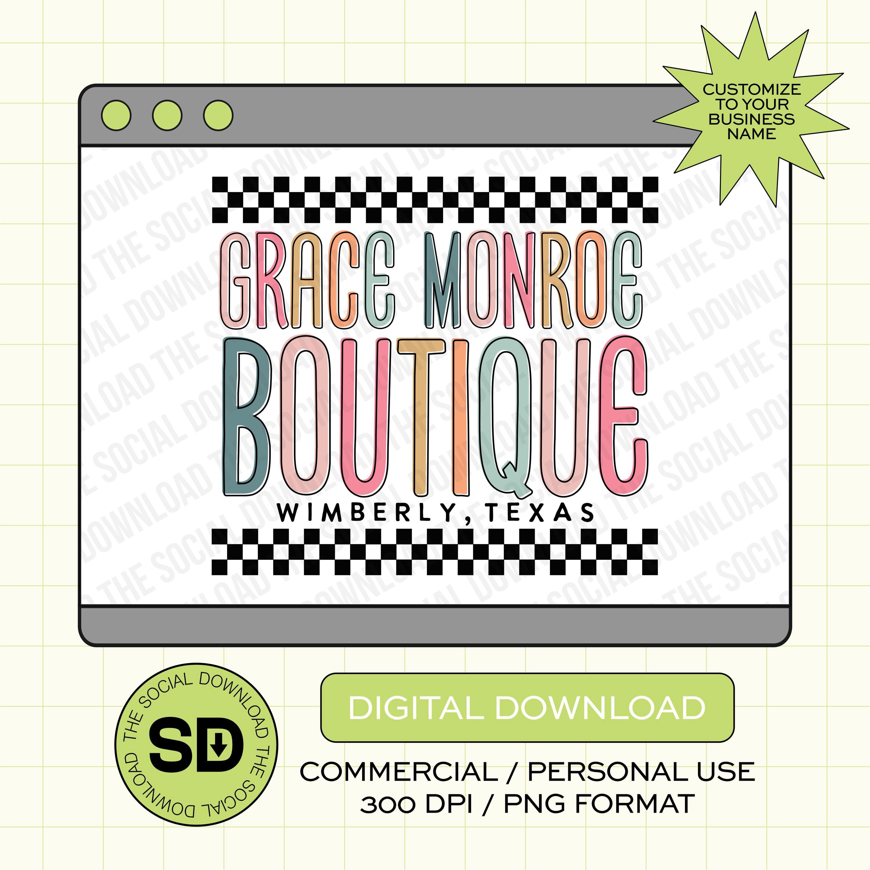 Checkered Boutique Custom Shop Local Boutique Name PNG File (LOGO1023)