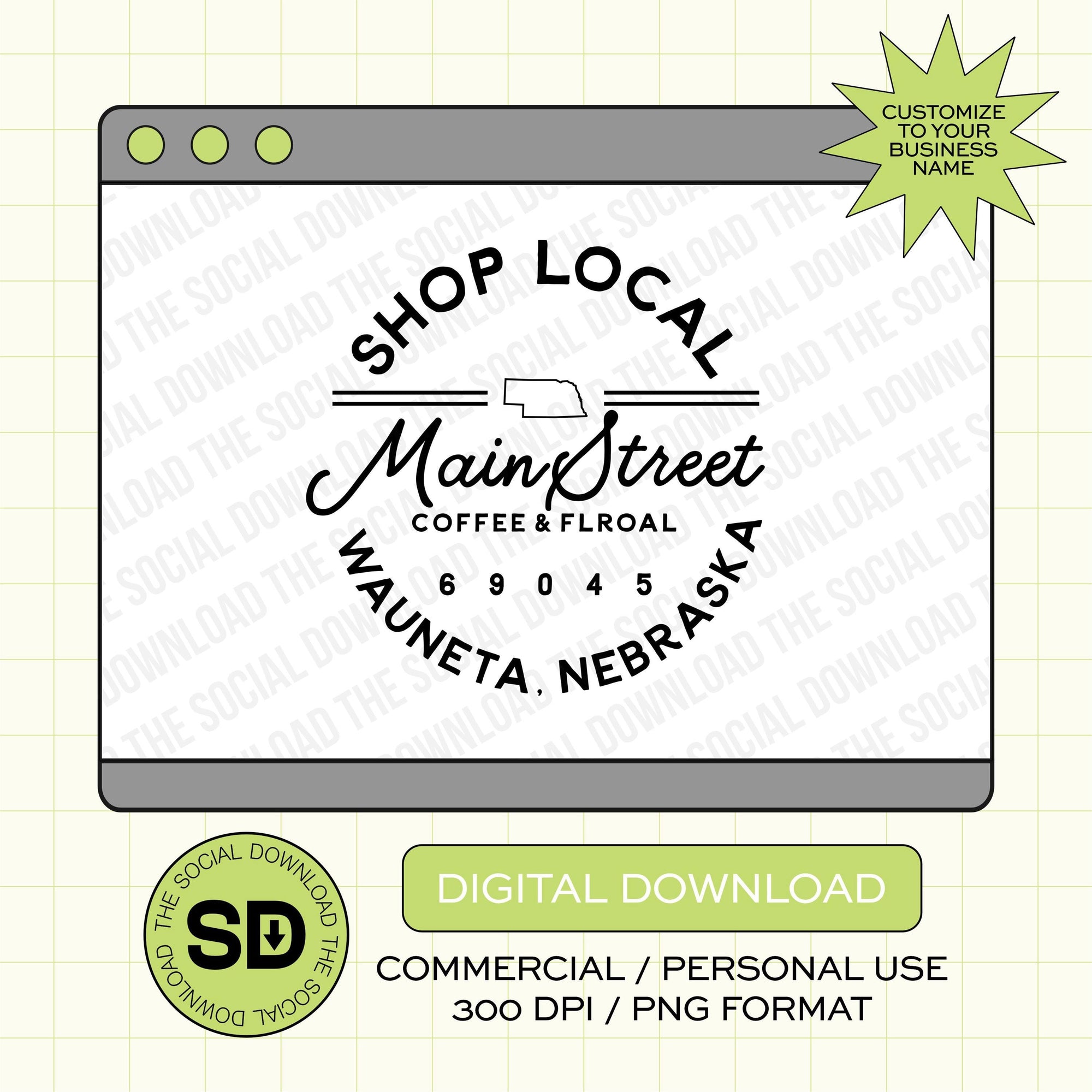 Shop Local Stamp Boutique Name PNG File (LOGO1030)