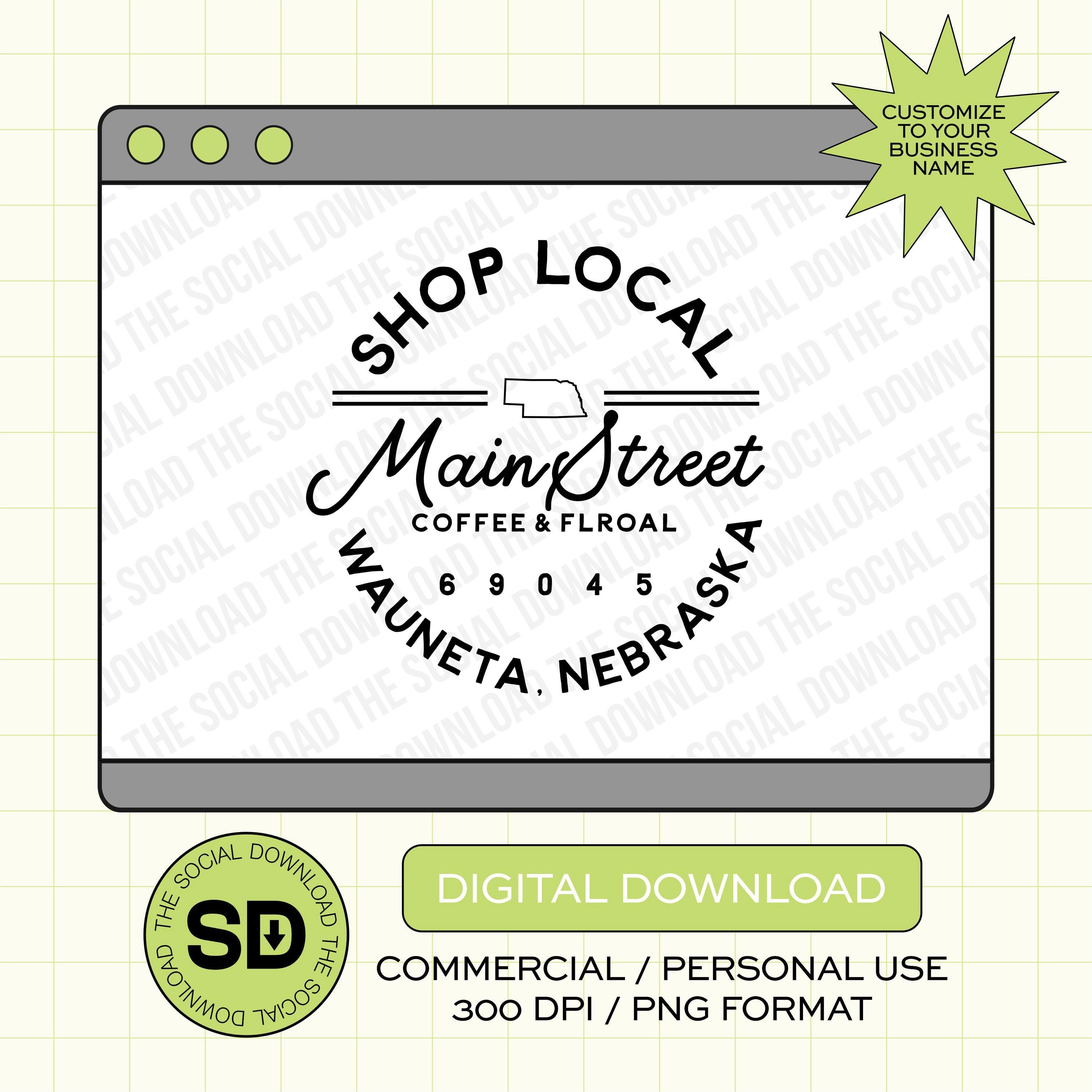 Shop Local Stamp Boutique Name PNG File (LOGO1030)
