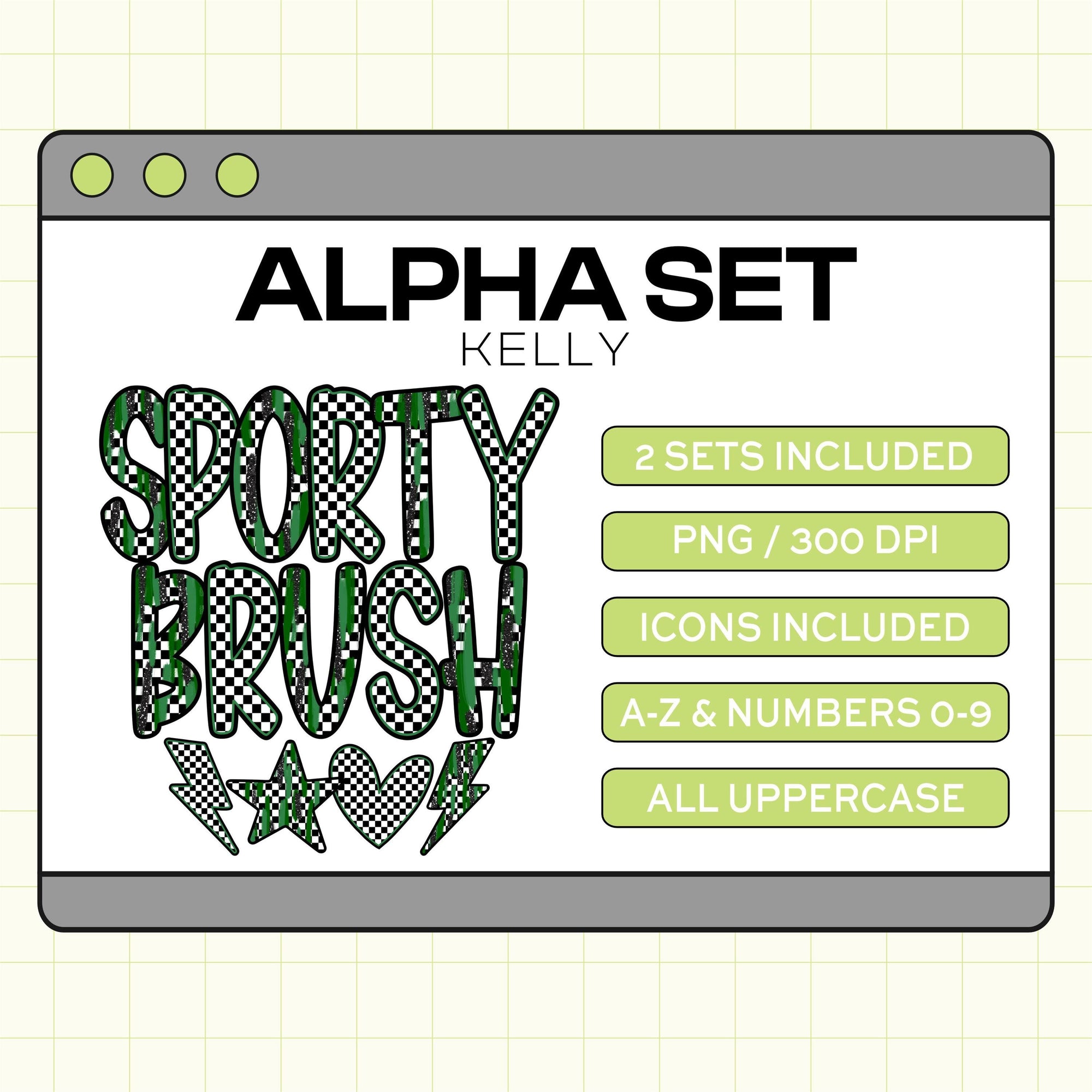 Sporty Brush PNG Alpha Set (SportyBrush-Kelly)