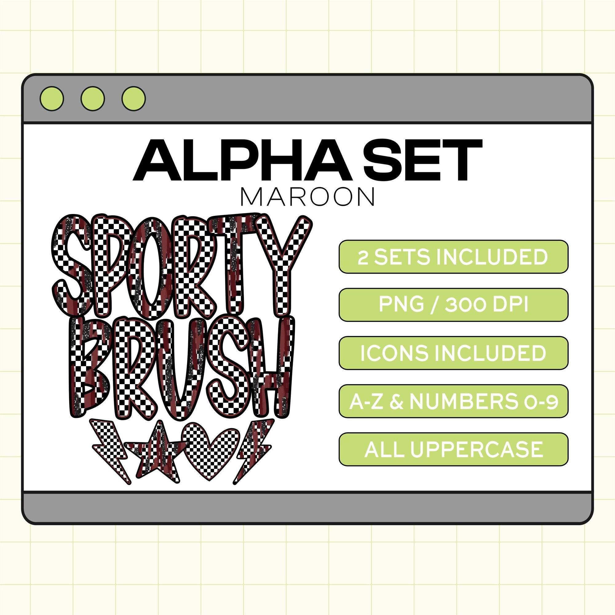 Sporty Brush Alpha Set (SportyBrush-Maroon)