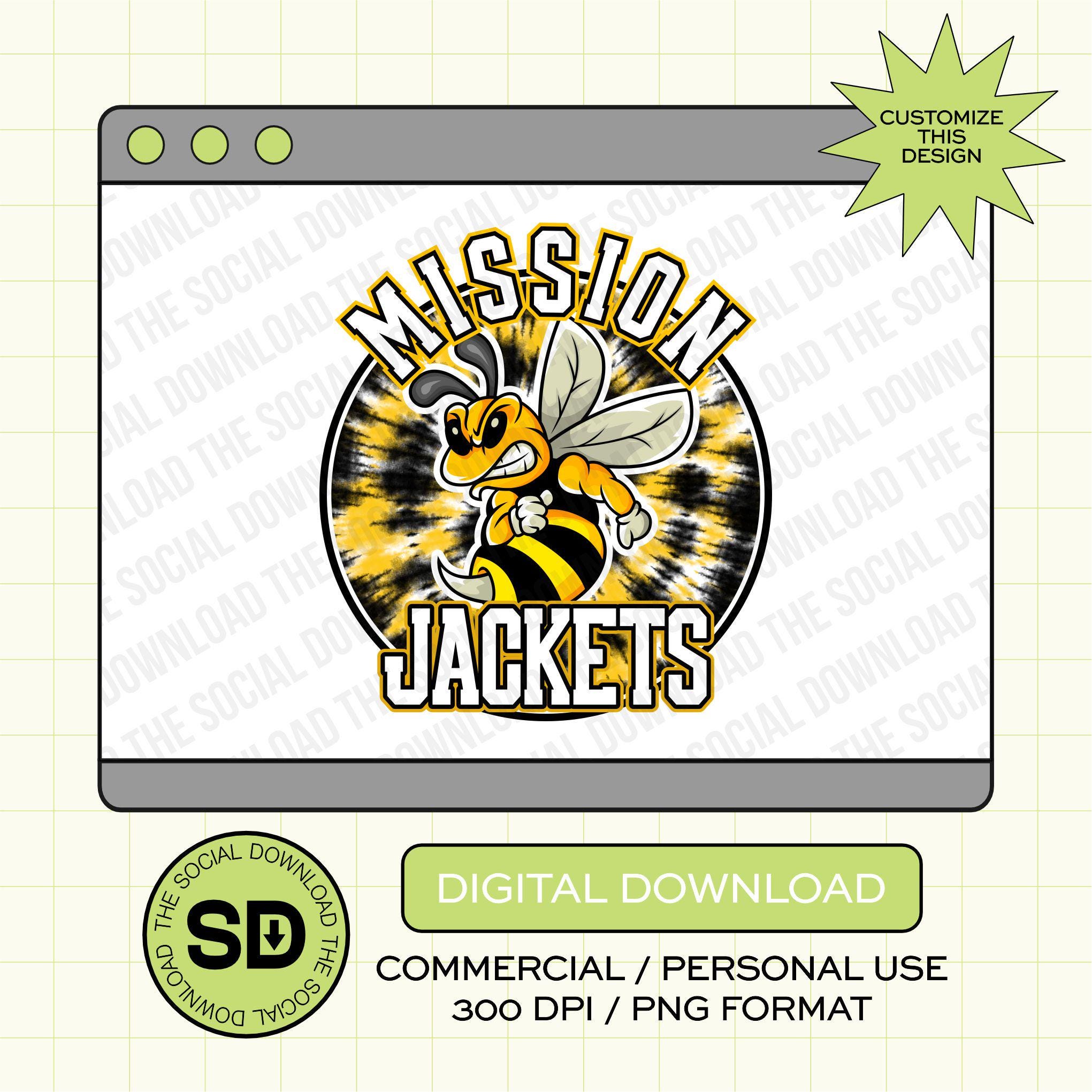 Tie Dye Mascot Custom School Spirit PNG File (SW1123)