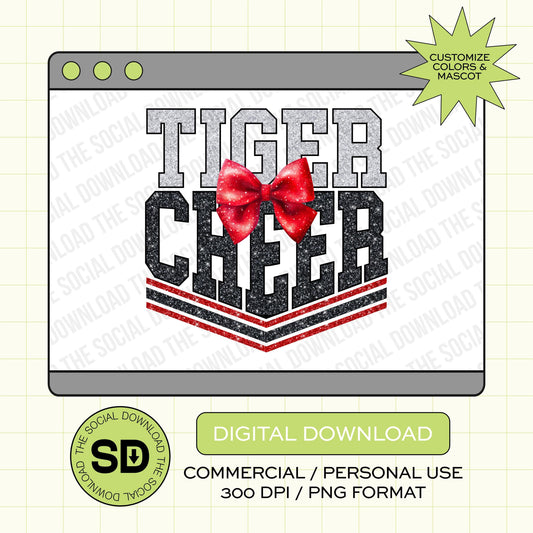 Glitter Cheer Diamond Custom School Spirit PNG Download File, custom school png, spirit png, DTF, Sublimation, (CHEER1002)