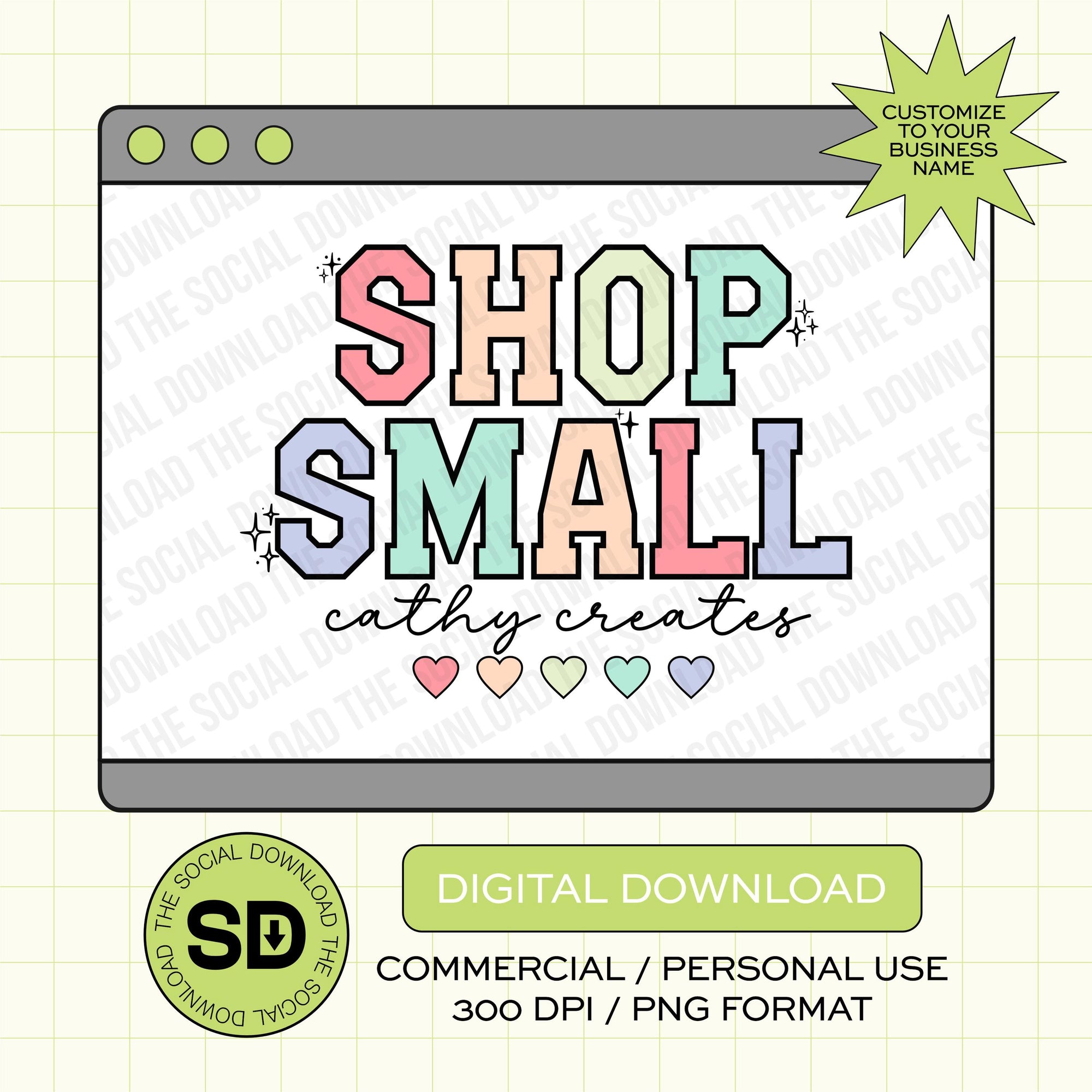 Pastel Shop Small Custom Shop Local Boutique Name PNG File (LOGO102)