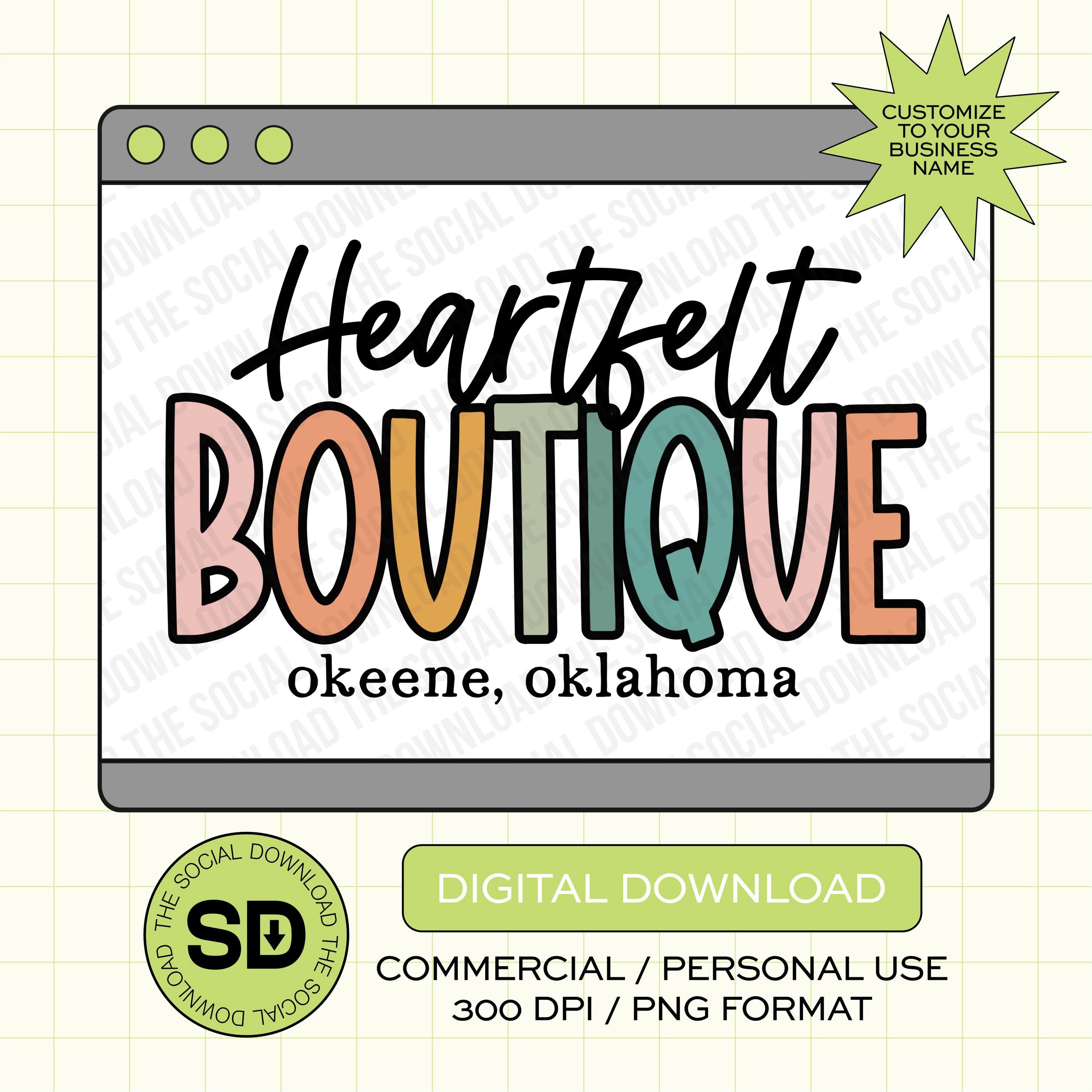 Cute Font Duo Custom Shop Local Boutique Name PNG File (LOGO1025)