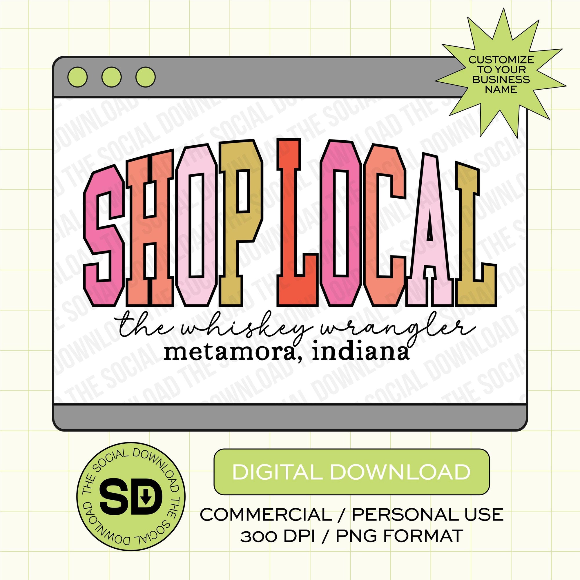 Varsity Shop Local Boutique Name PNG File (LOGO1026)