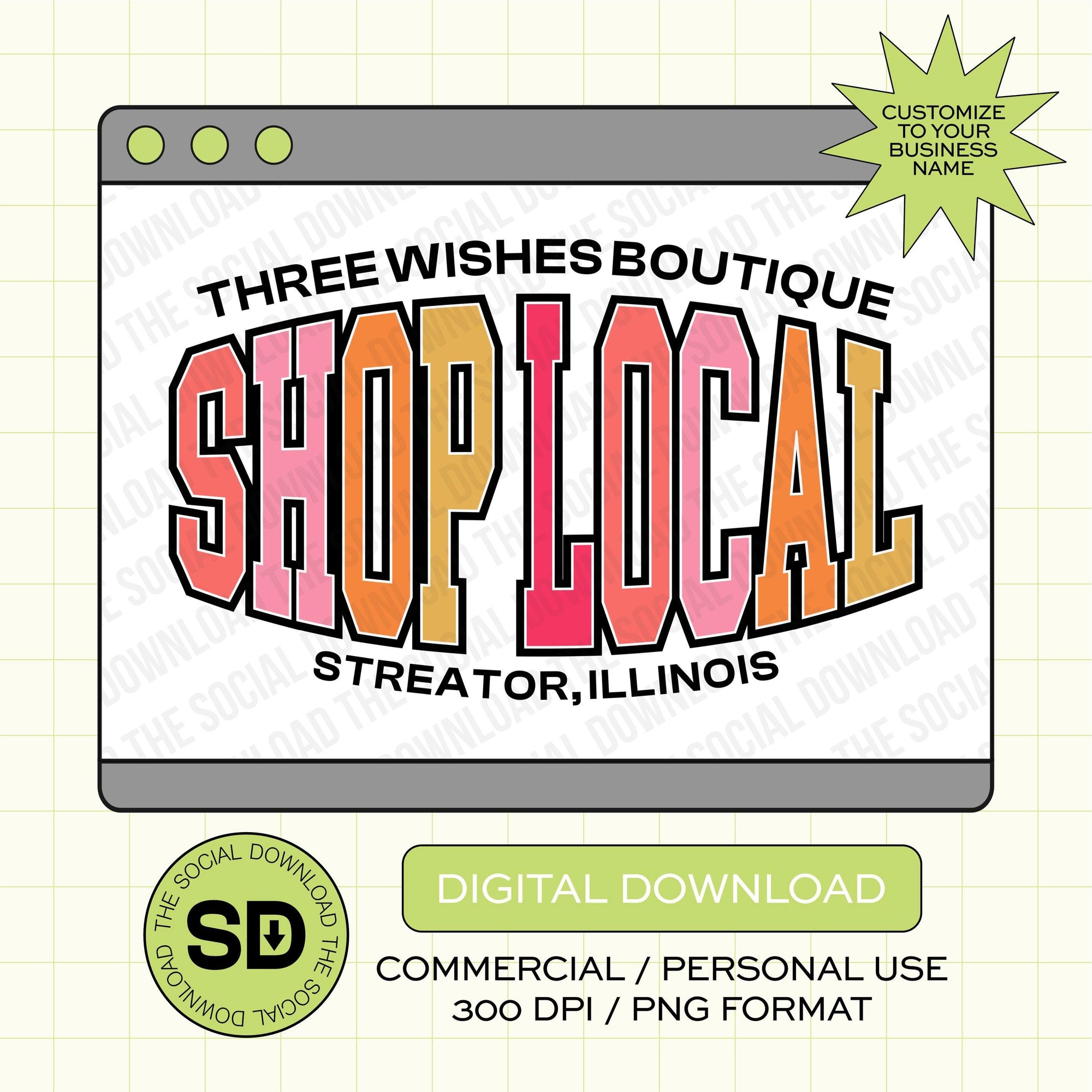 Bubble Custom Shop Local Boutique Name PNG File (LOGO1027)