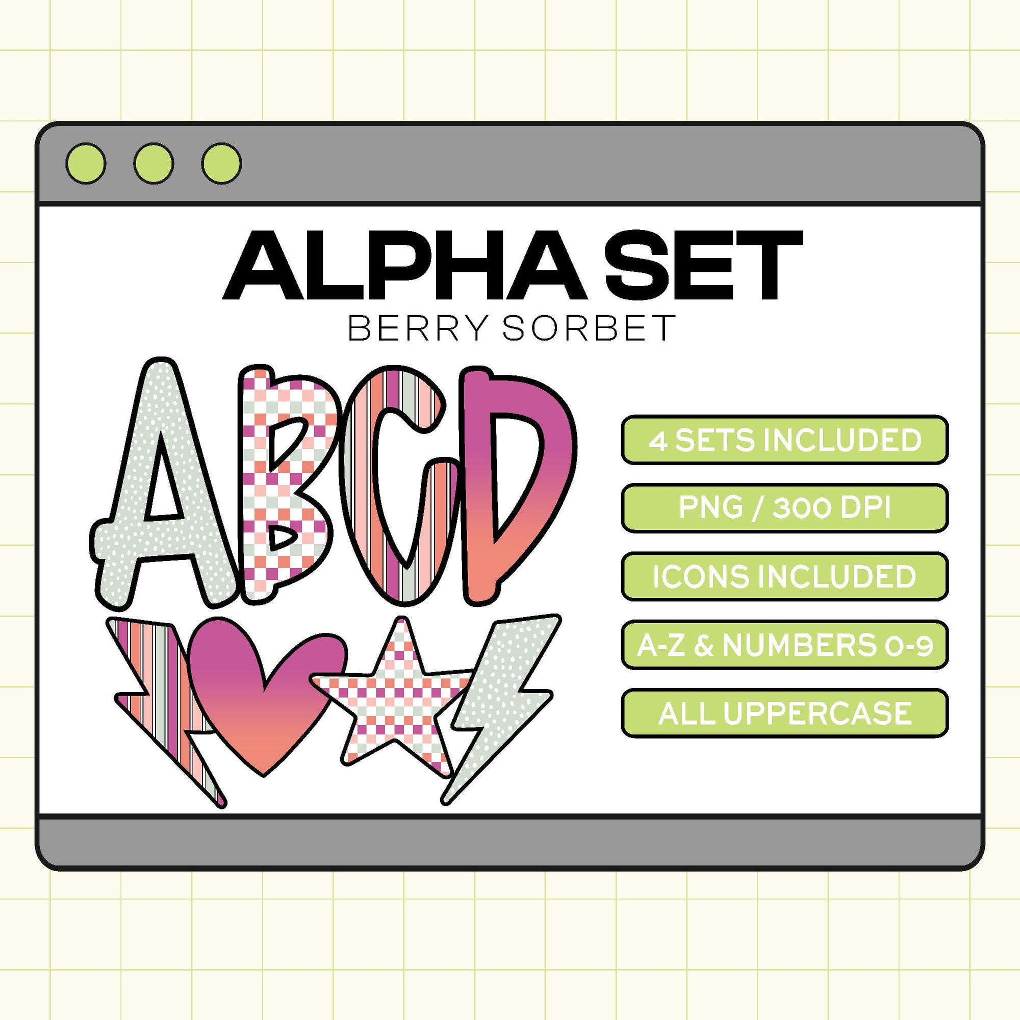 Trendy PNG Alpha Set (Berry Sorbet)