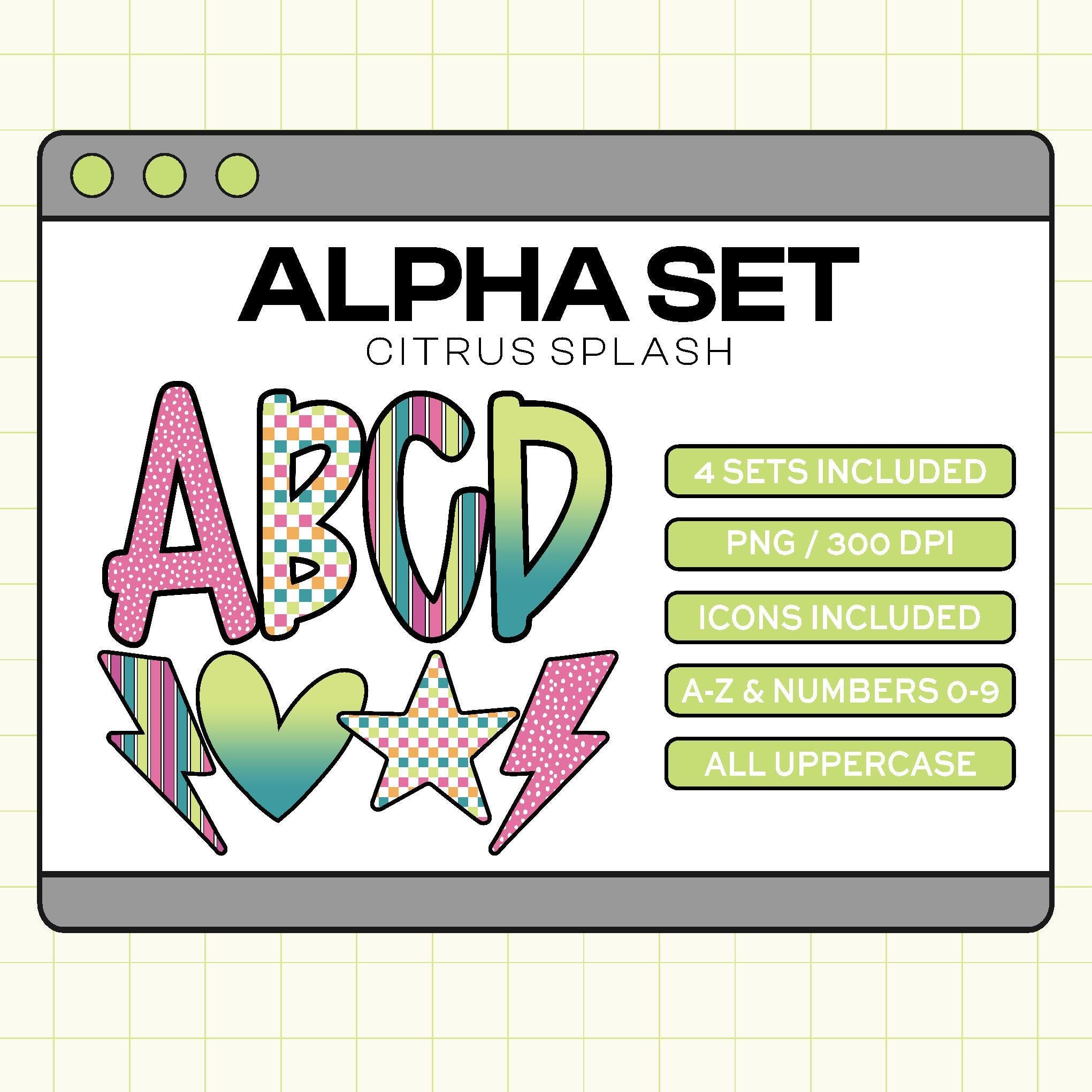 Trendy PNG Alpha Set (Citrus Splash)