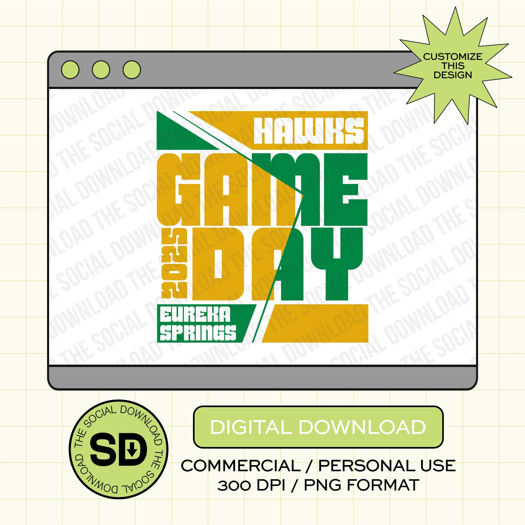 Game Day Split Custom School Spirit PNG File (SW1113)
