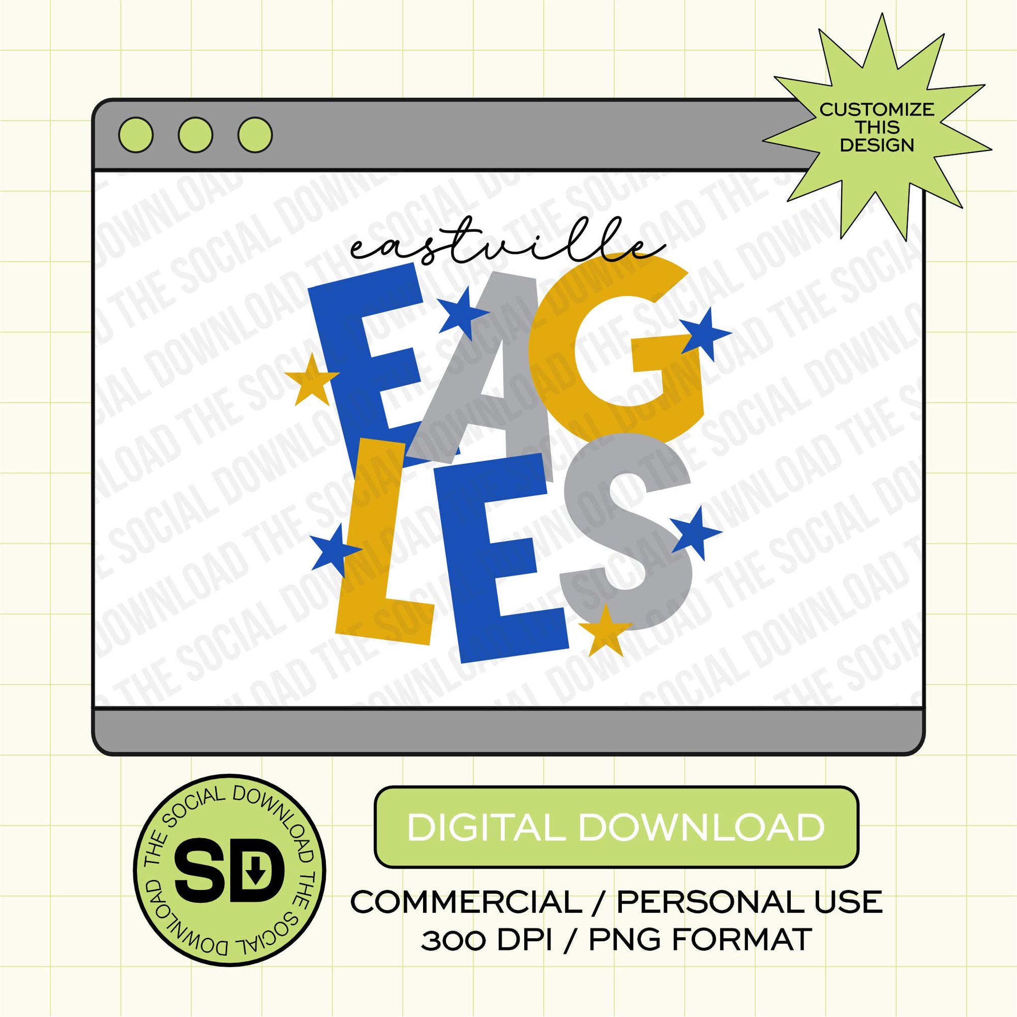 Mascot Tunmble Custom School Spirit PNG File (SW1121)