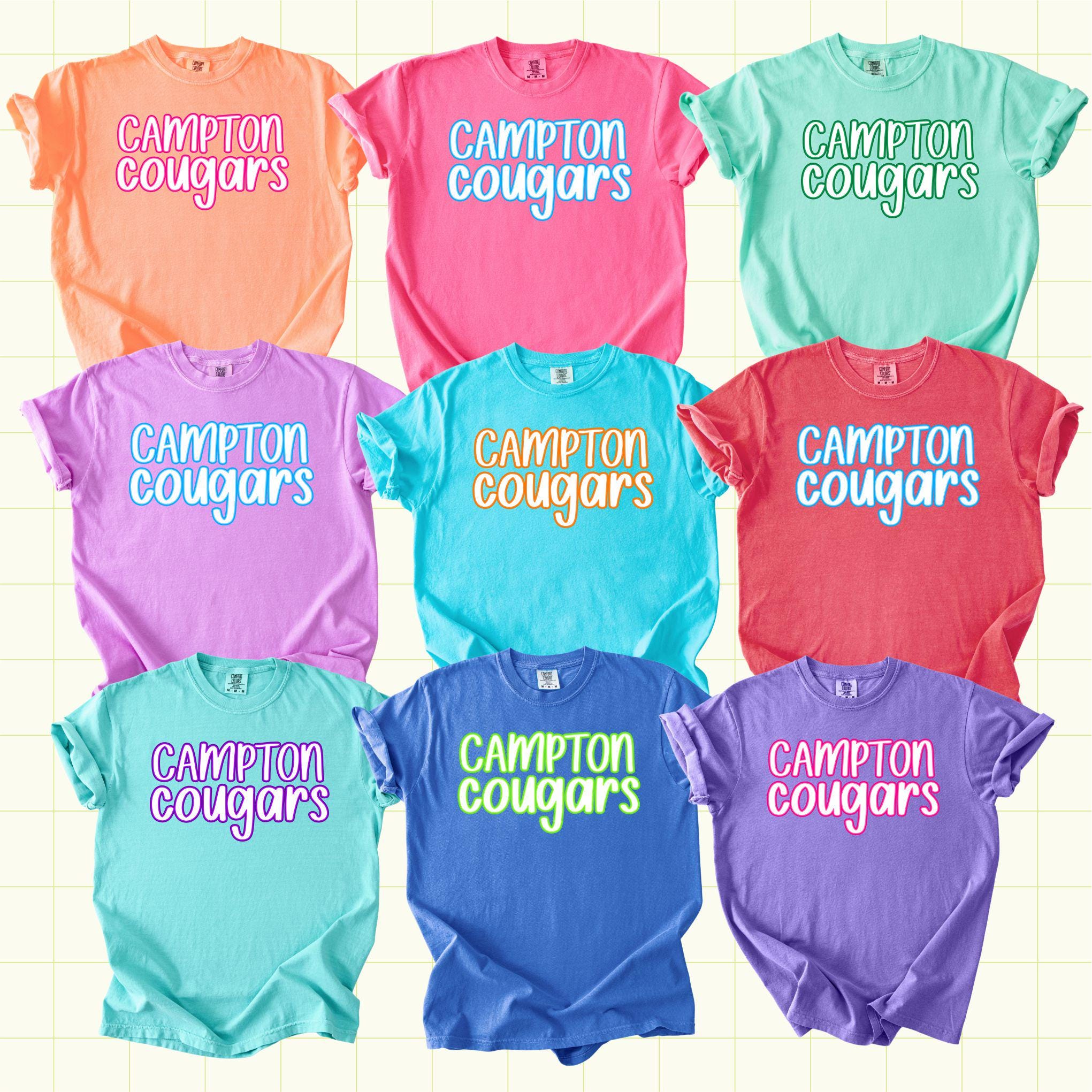 Neon Mascot Colorways School Spirit PNG File (SW1125)