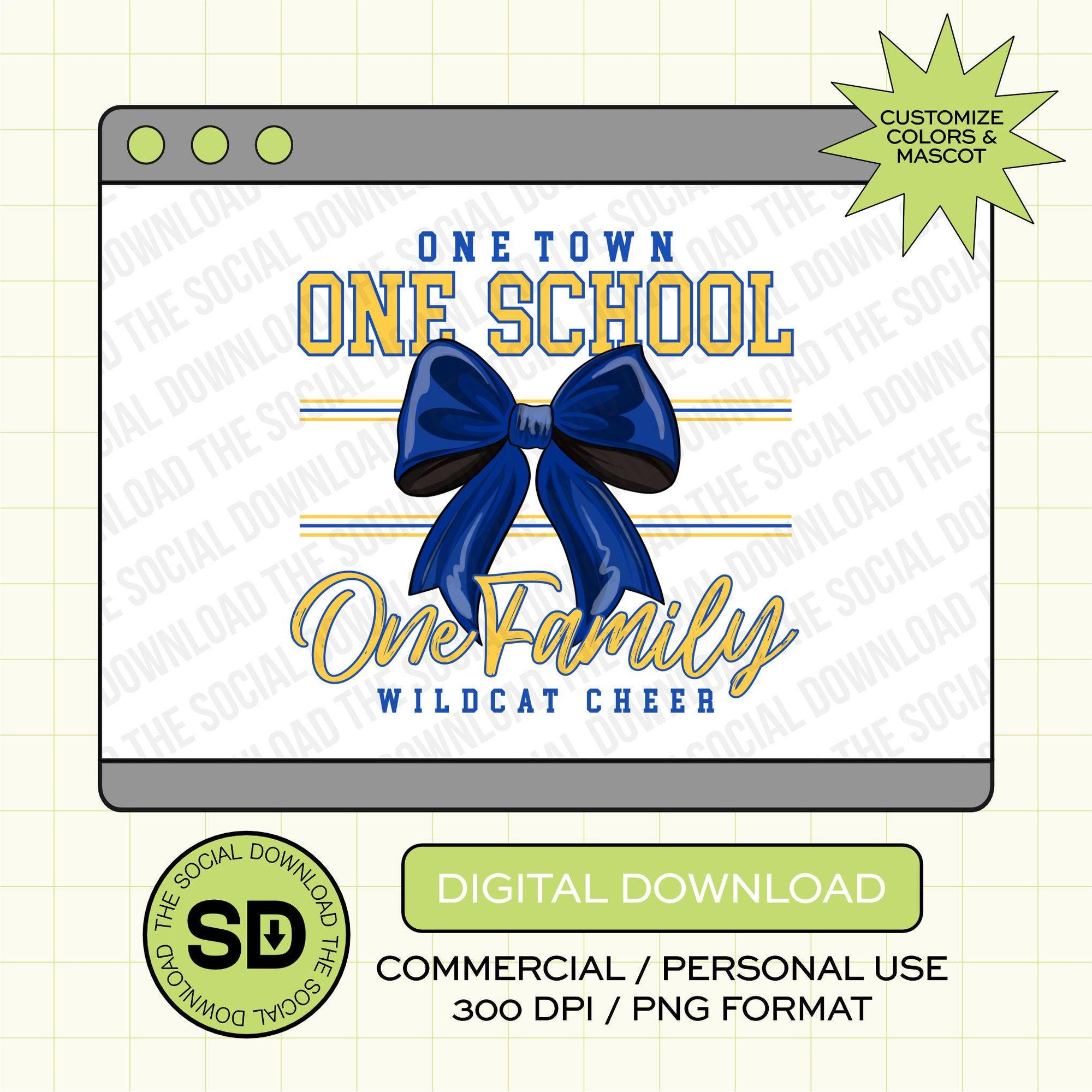 One Family Custom School Spirit PNG (CHEER1020)