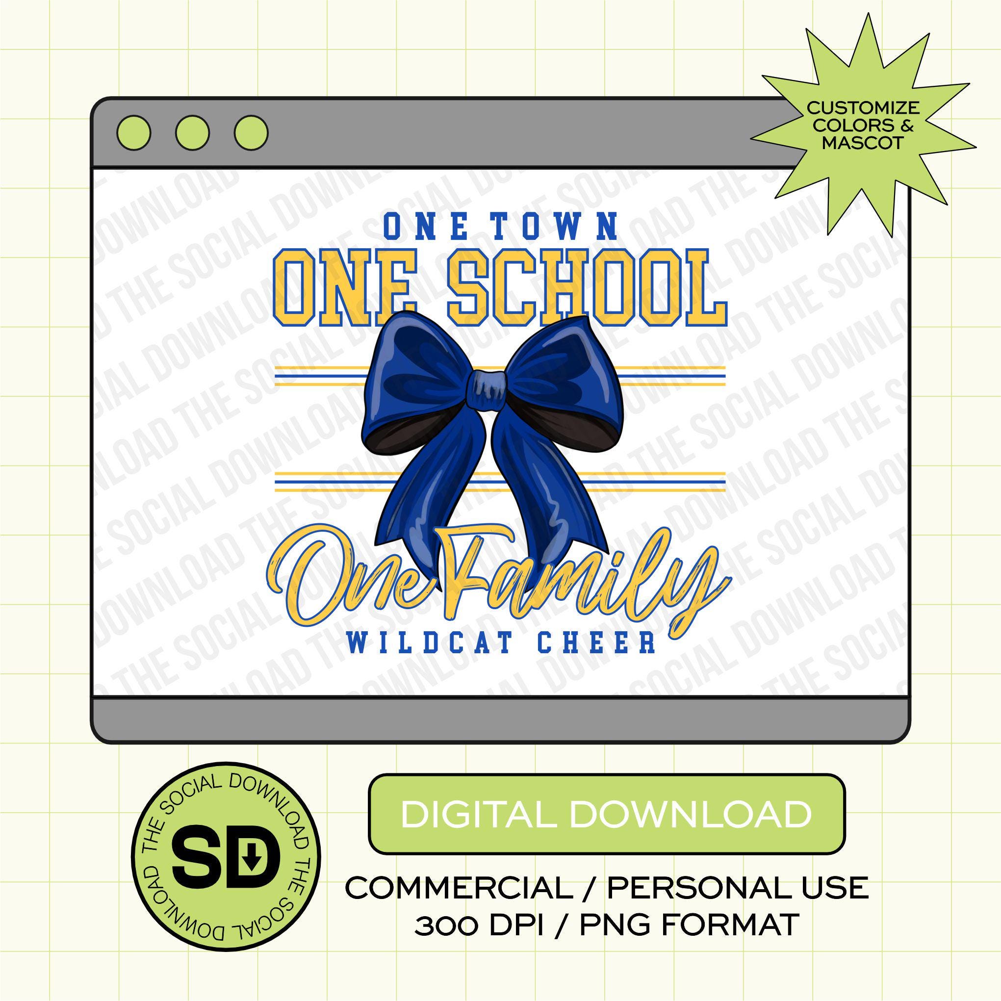 One Family Custom School Spirit PNG (CHEER1020)