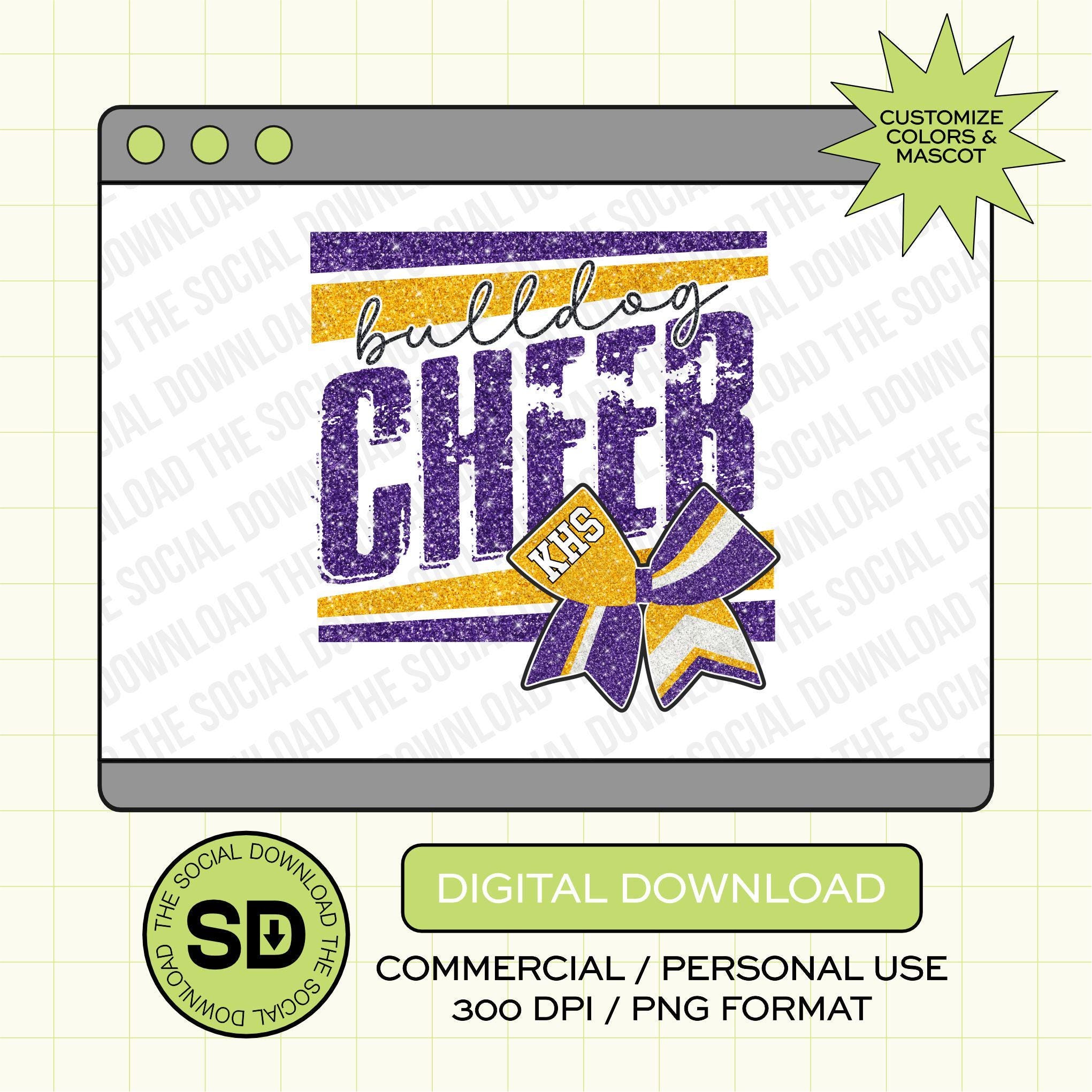 Slanted Cheer Custom School Spirit PNG  (CHEER1015)