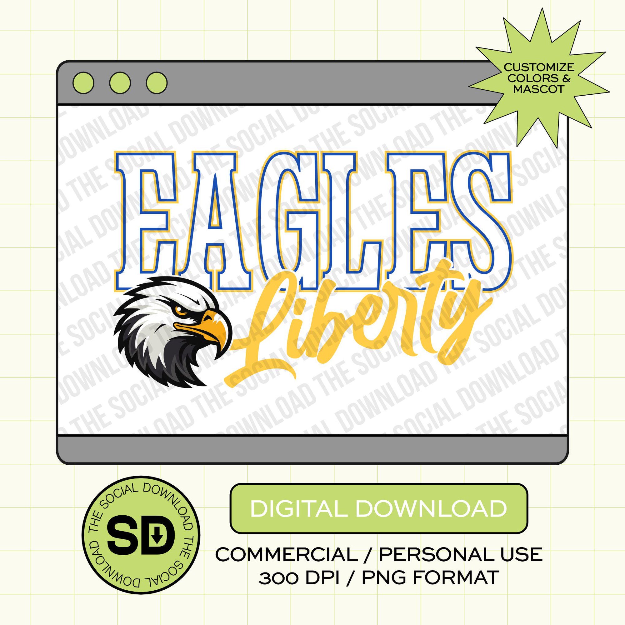 Mascot Duo Custom School Spirit PNG File (SW1135)