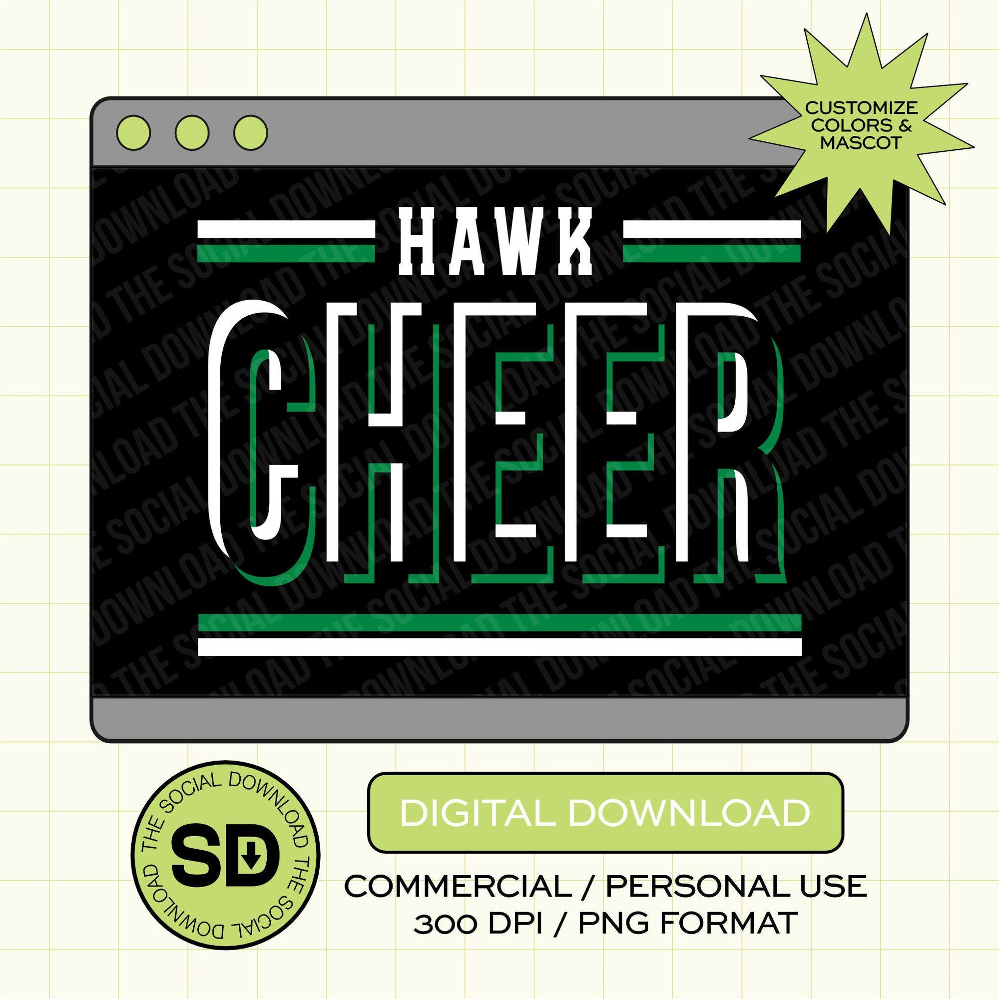 Triple Threat Cheer Custom School Spirit PNG File (CHEER1032)