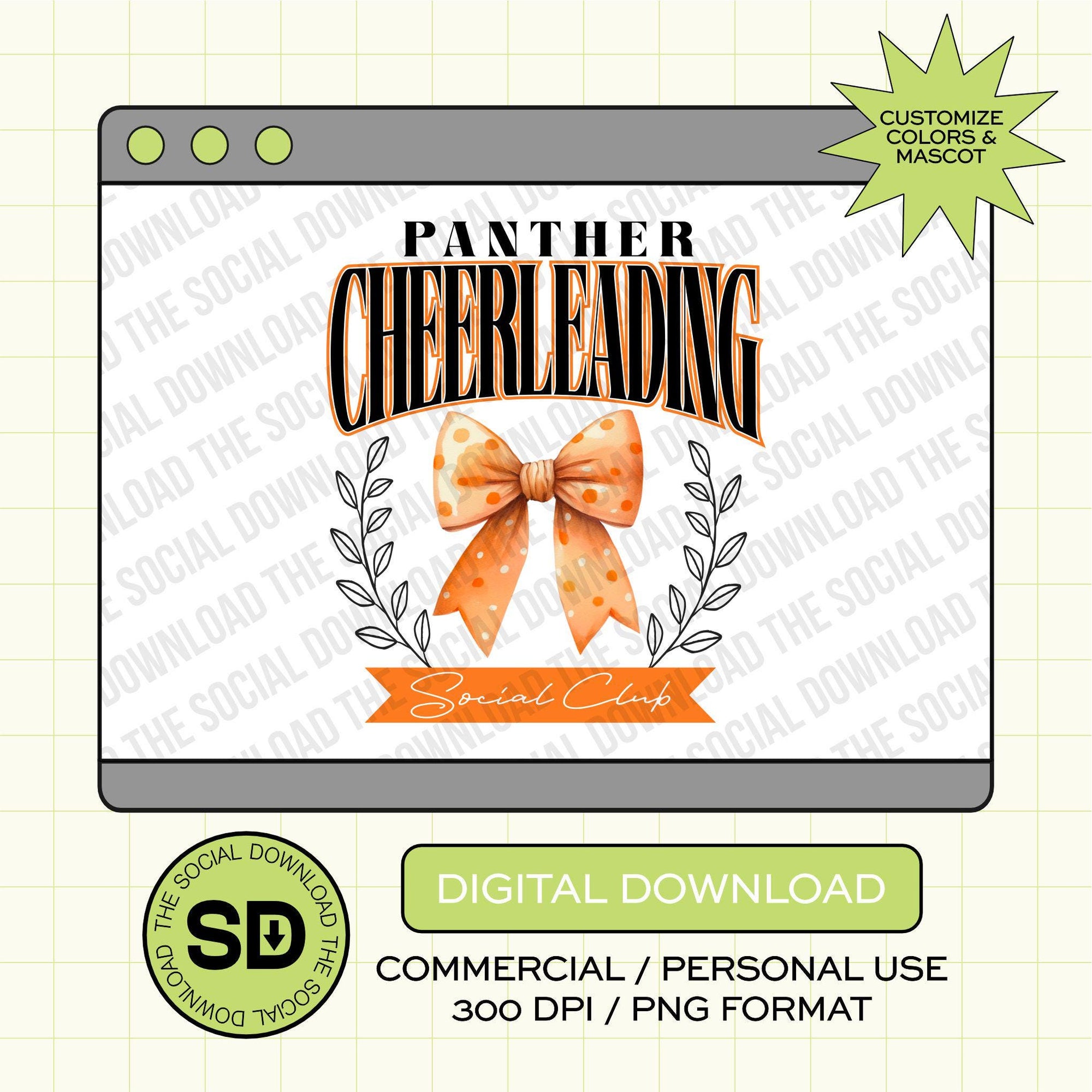 Cheerleading Social Club Custom Cheer School Spirit PNG FIle (CHEER1041)