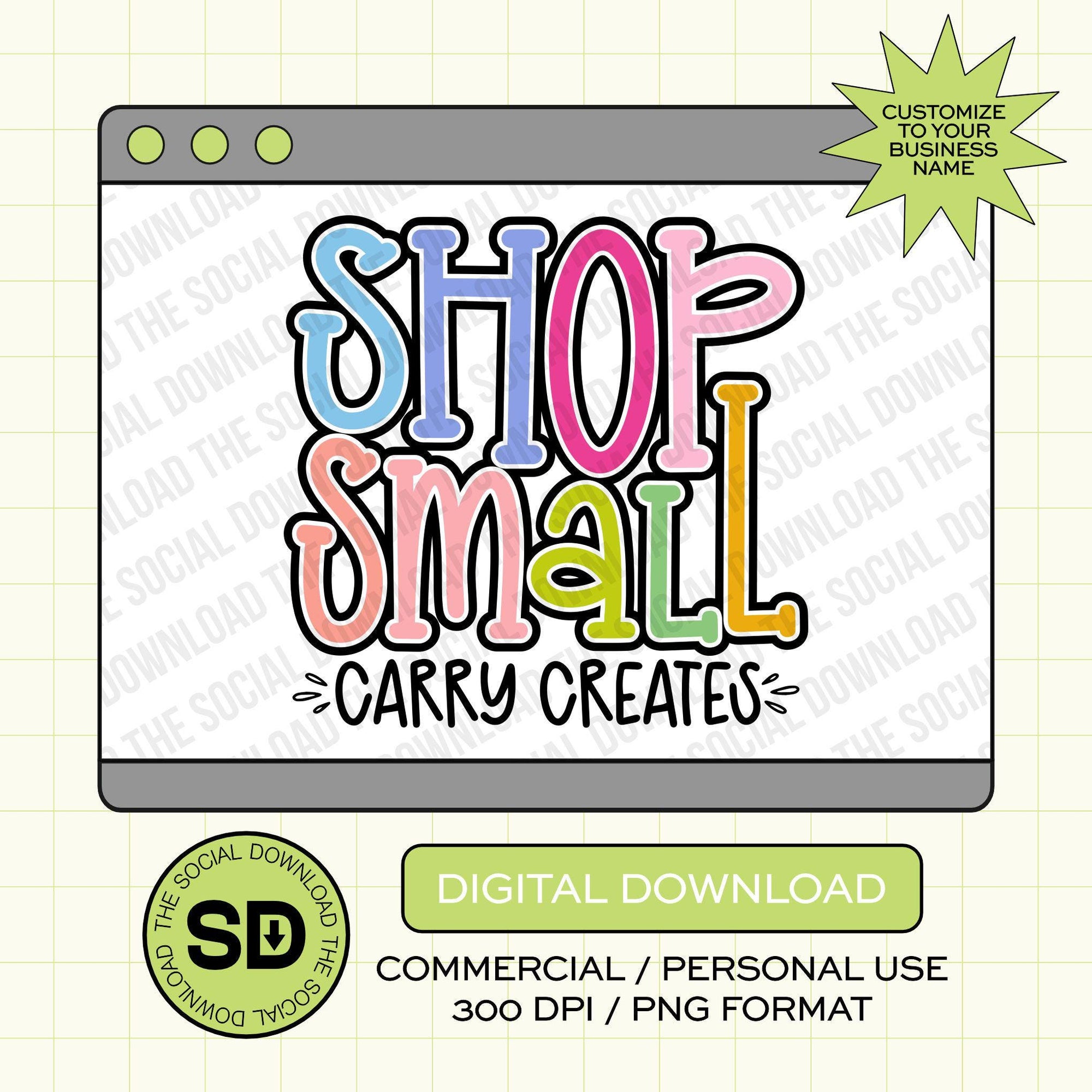 Chunky Letter Shop Small Custom Boutique Name PNG File (LOGO1036)